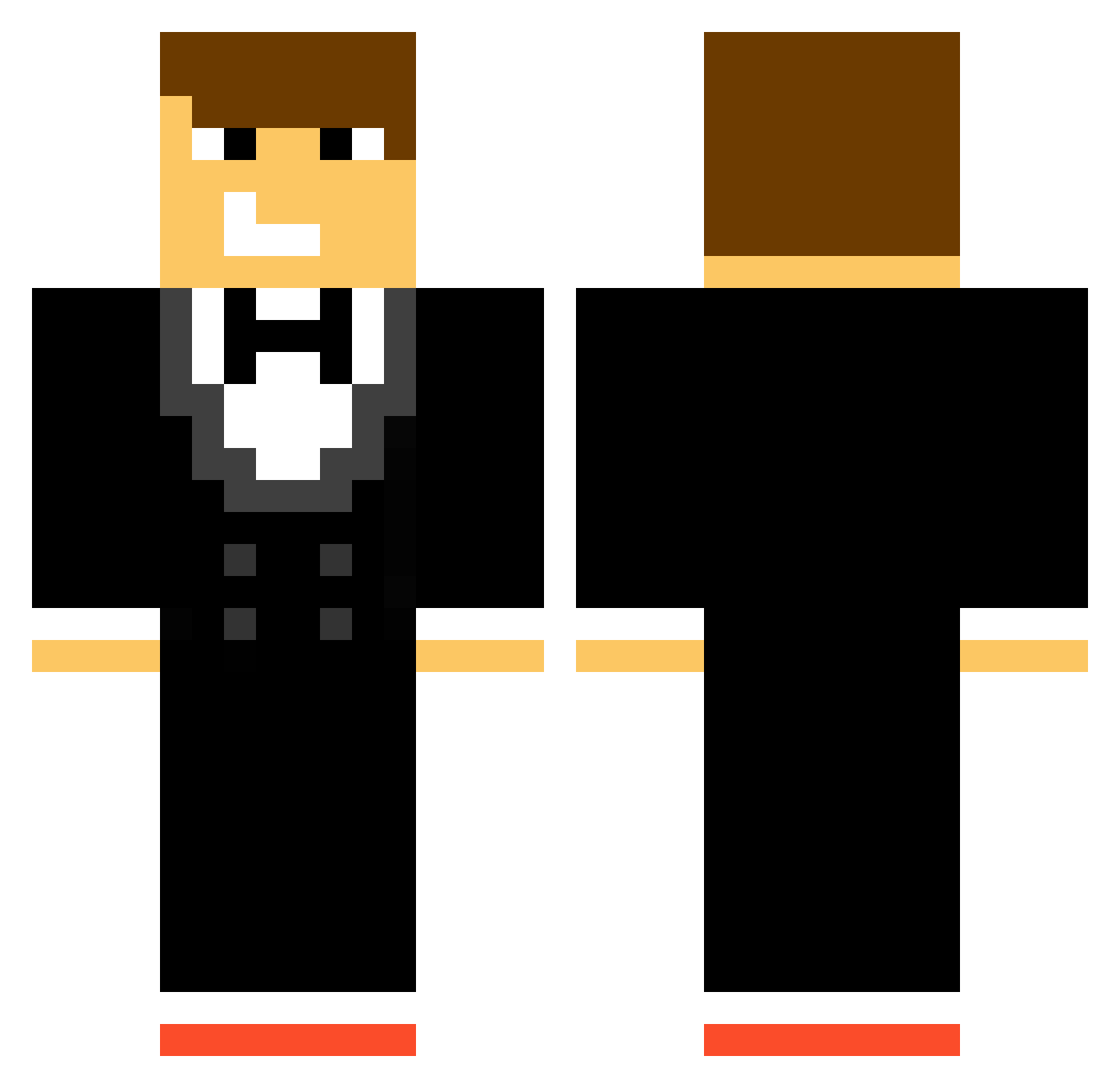 Raisin56 Minecraft skin, front and back view