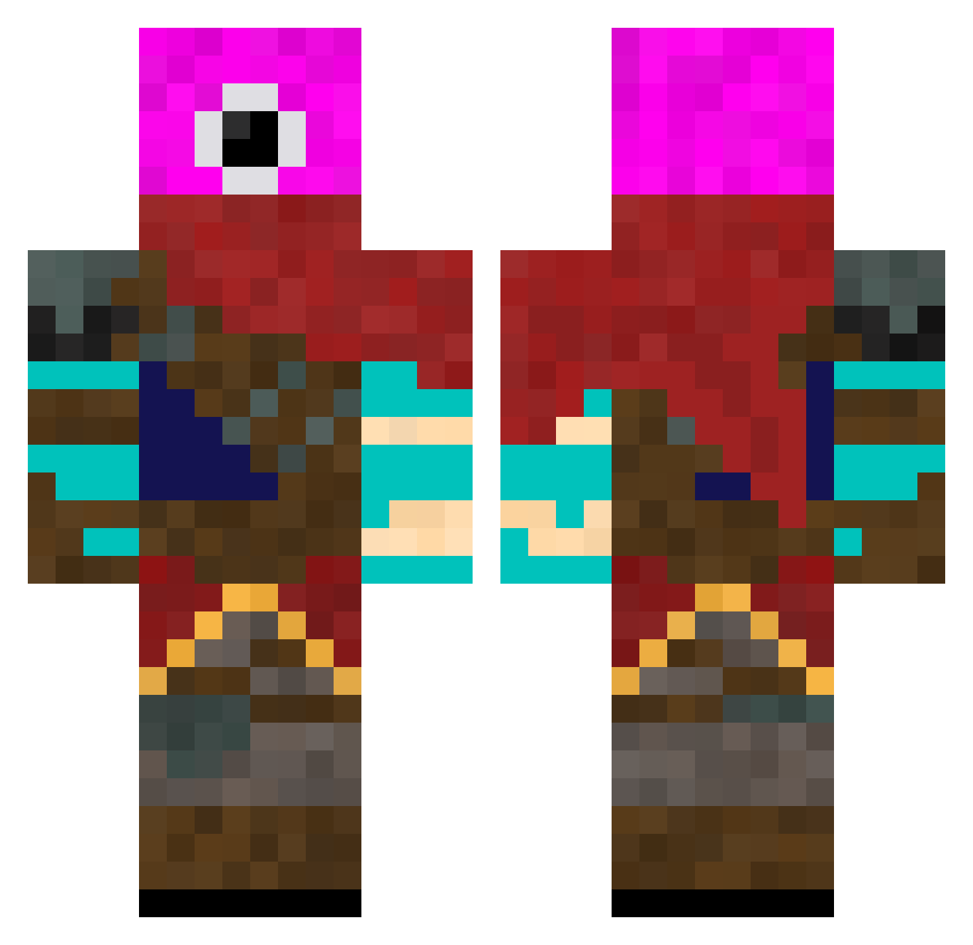 Comfort_Jimin Minecraft skin, front and back view