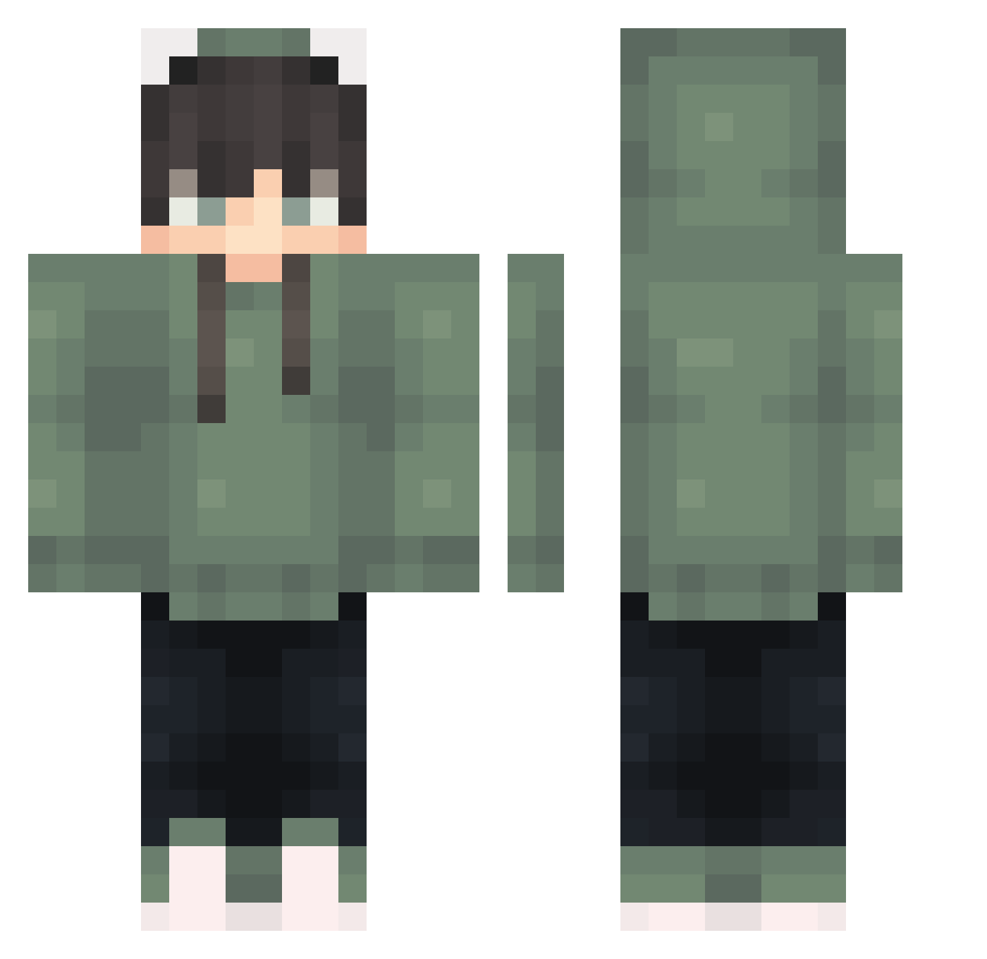 WashyHDR Minecraft skin, front and back view