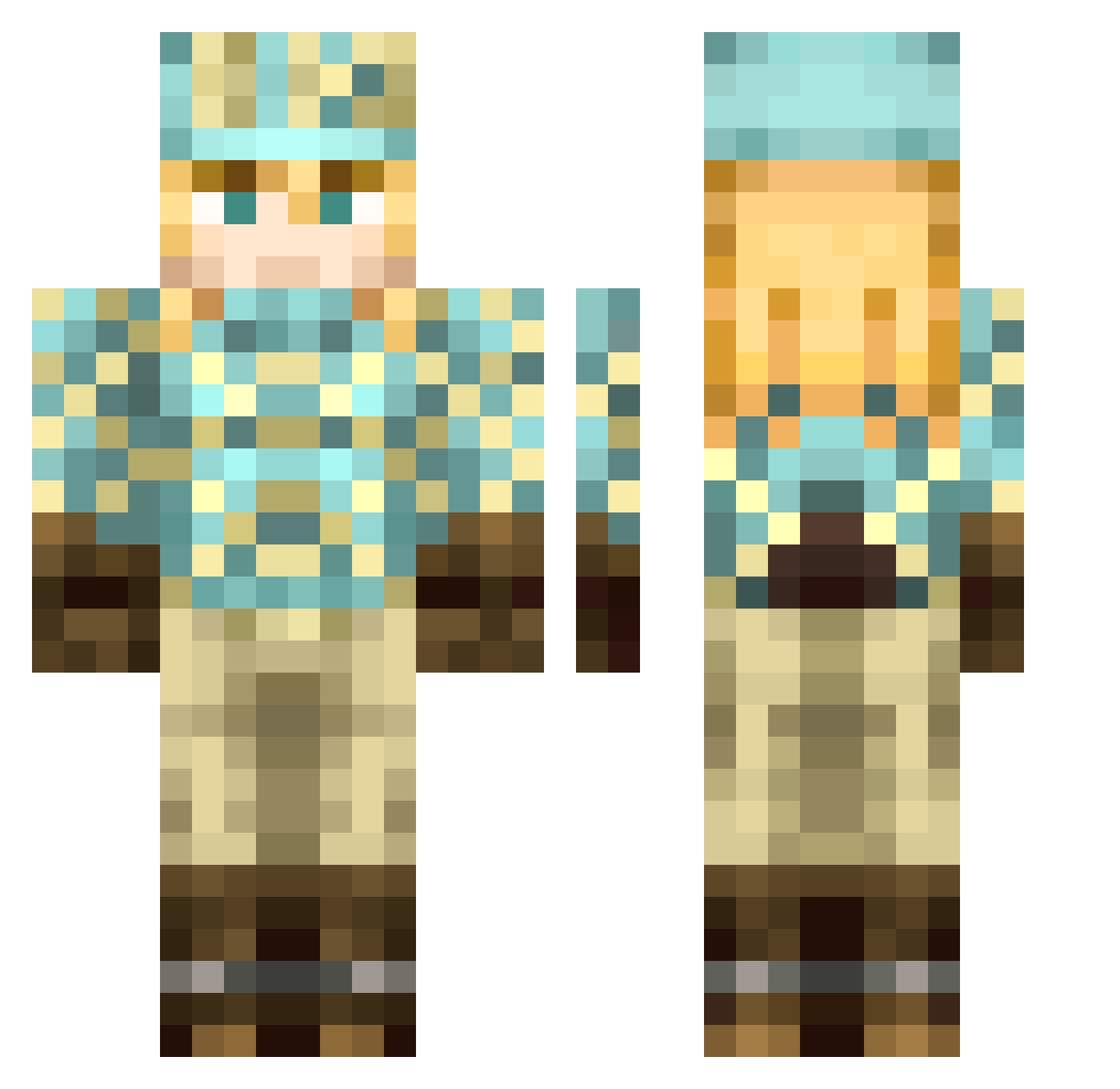 Konchala Minecraft skin, front and back view