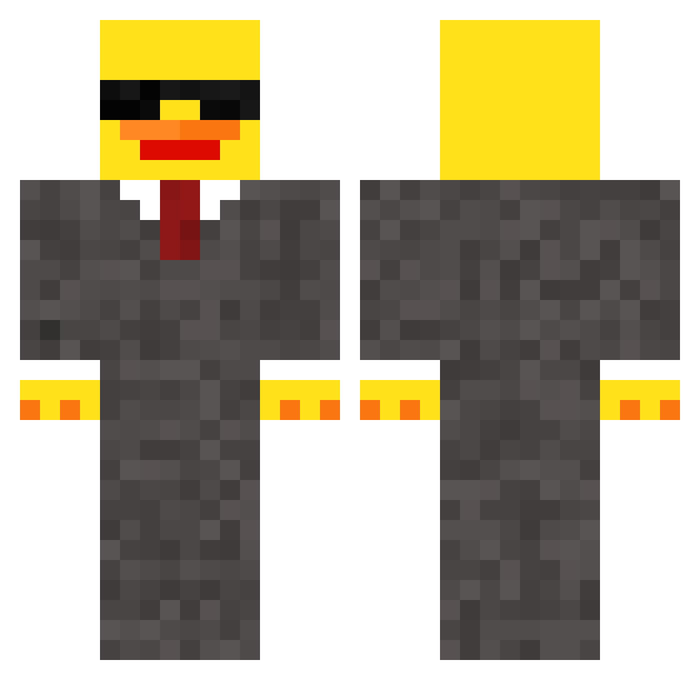 YSKairo Minecraft skin, front and back view