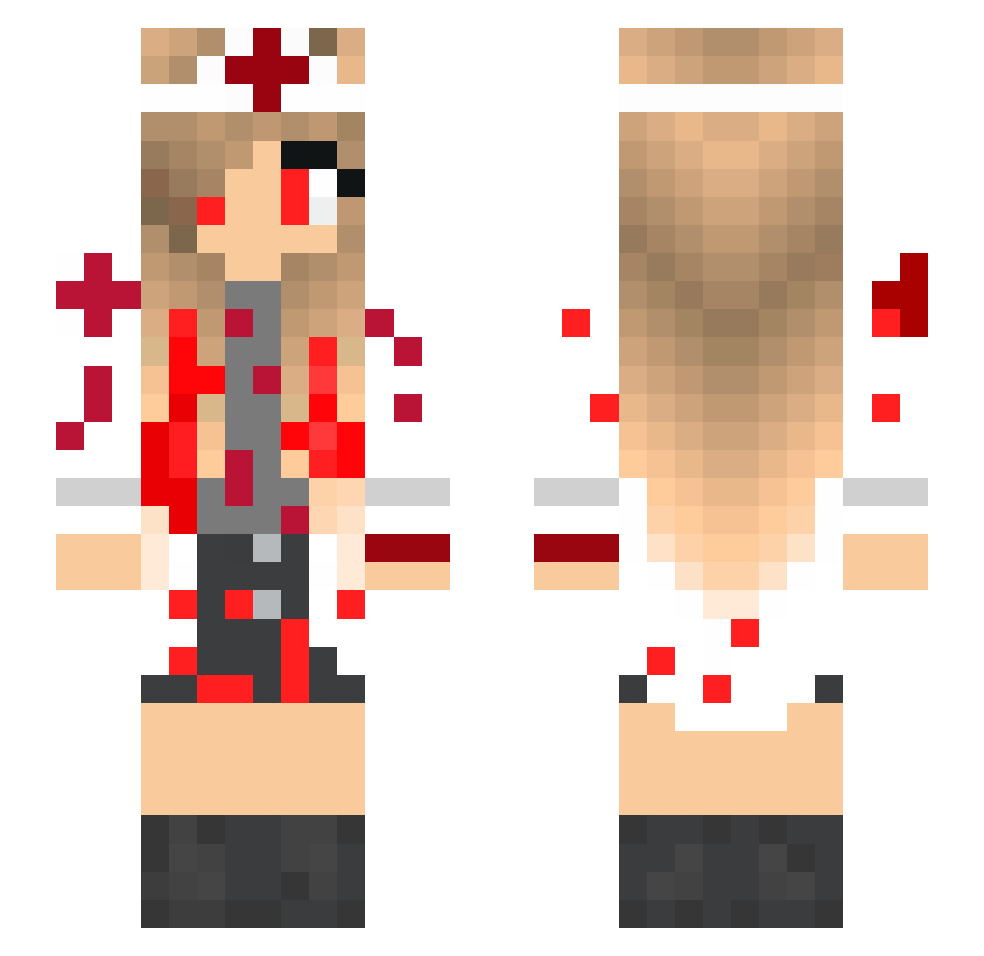Kemrin Minecraft skin, front and back view