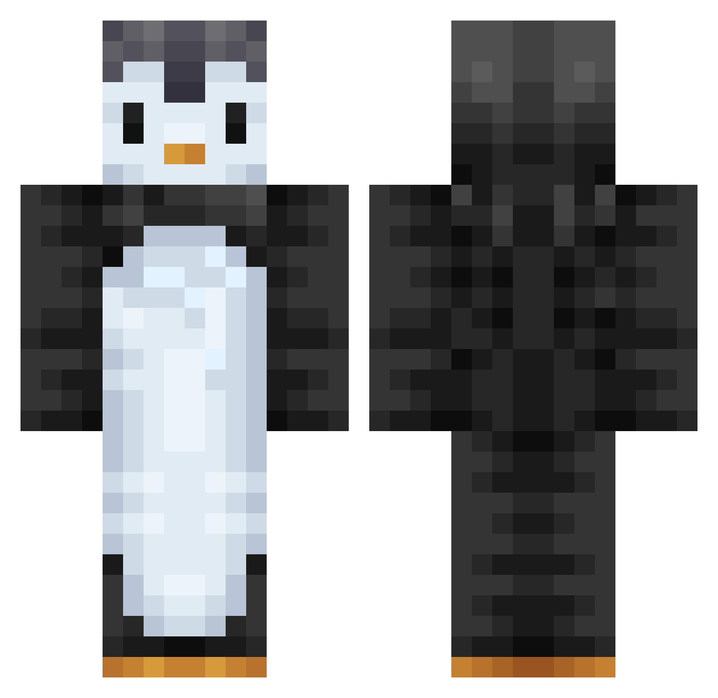 TheGreatUnKn0wN Minecraft skin, front and back view