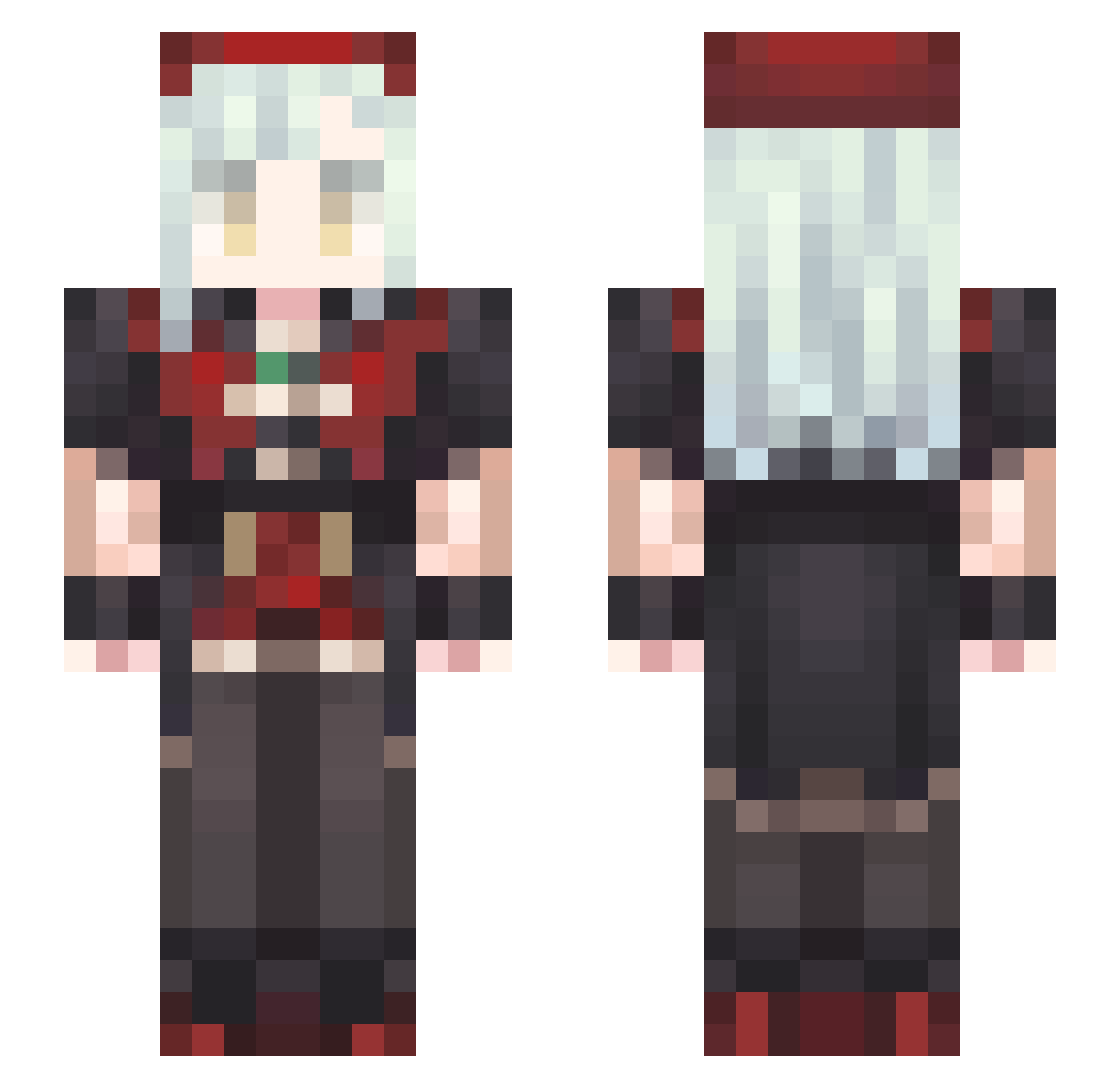 Dimensionality Minecraft skin, front and back view