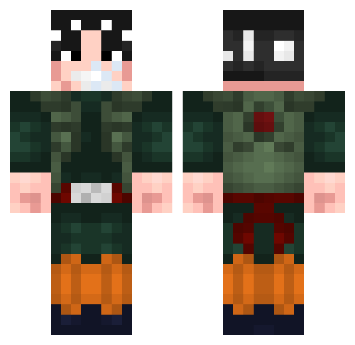 Brvnnon Minecraft skin, front and back view