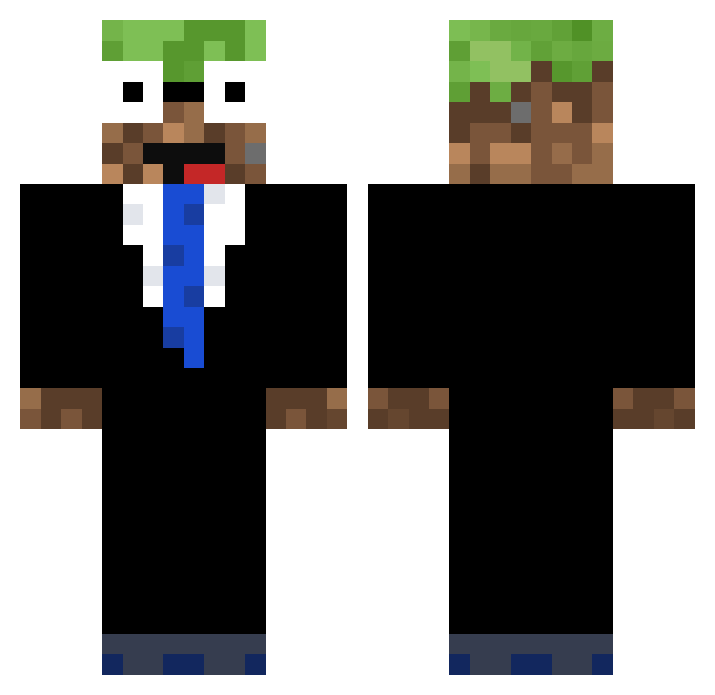 OnOpVallend Minecraft skin, front and back view
