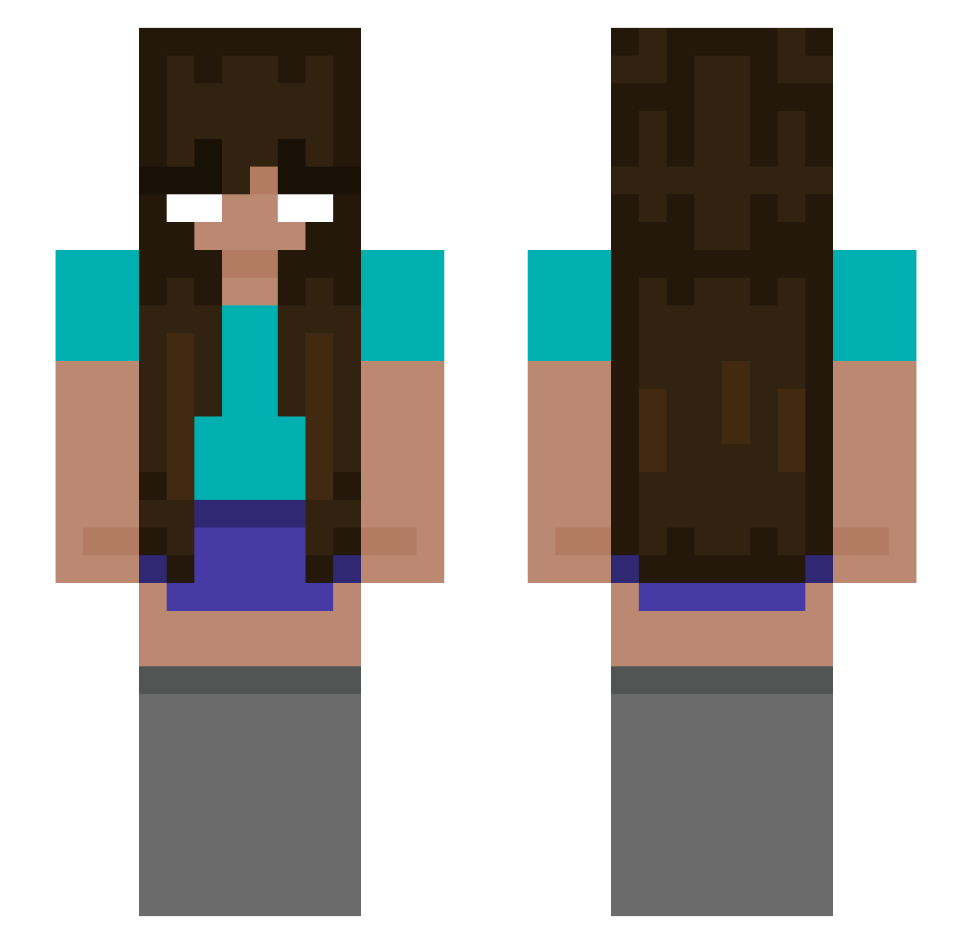 ritualista Minecraft skin, front and back view
