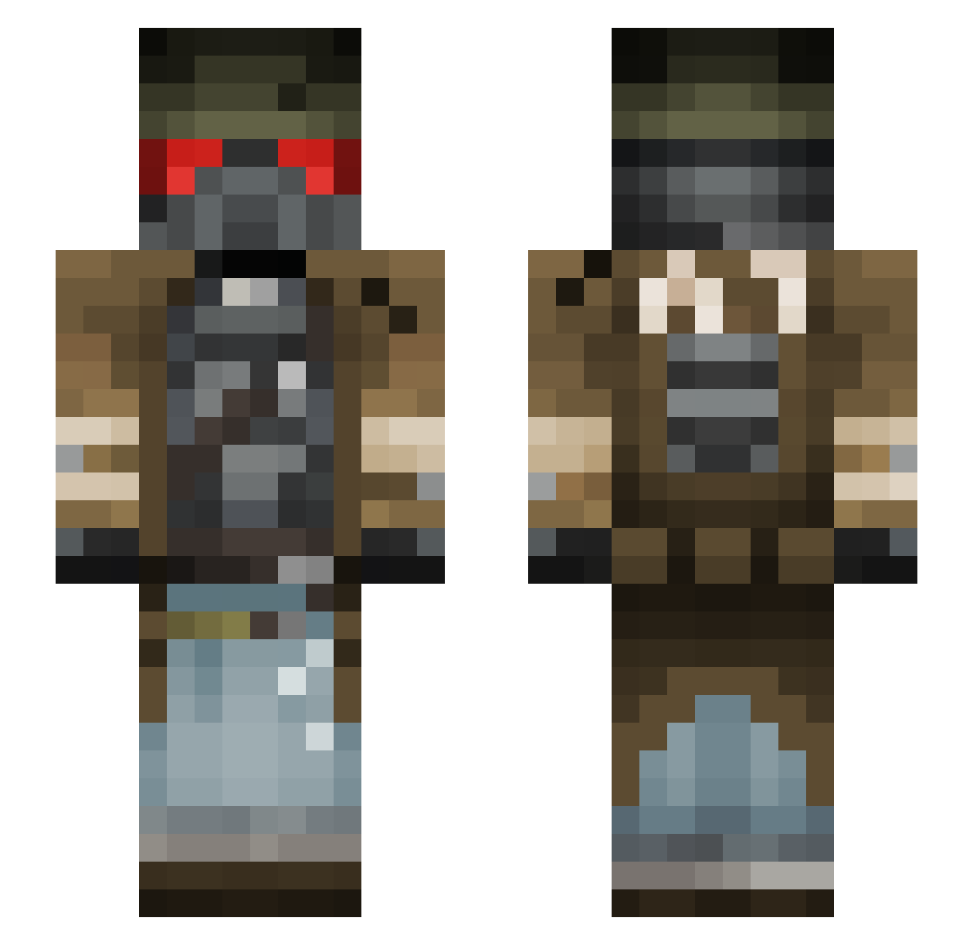 Hypenosho Minecraft skin, front and back view