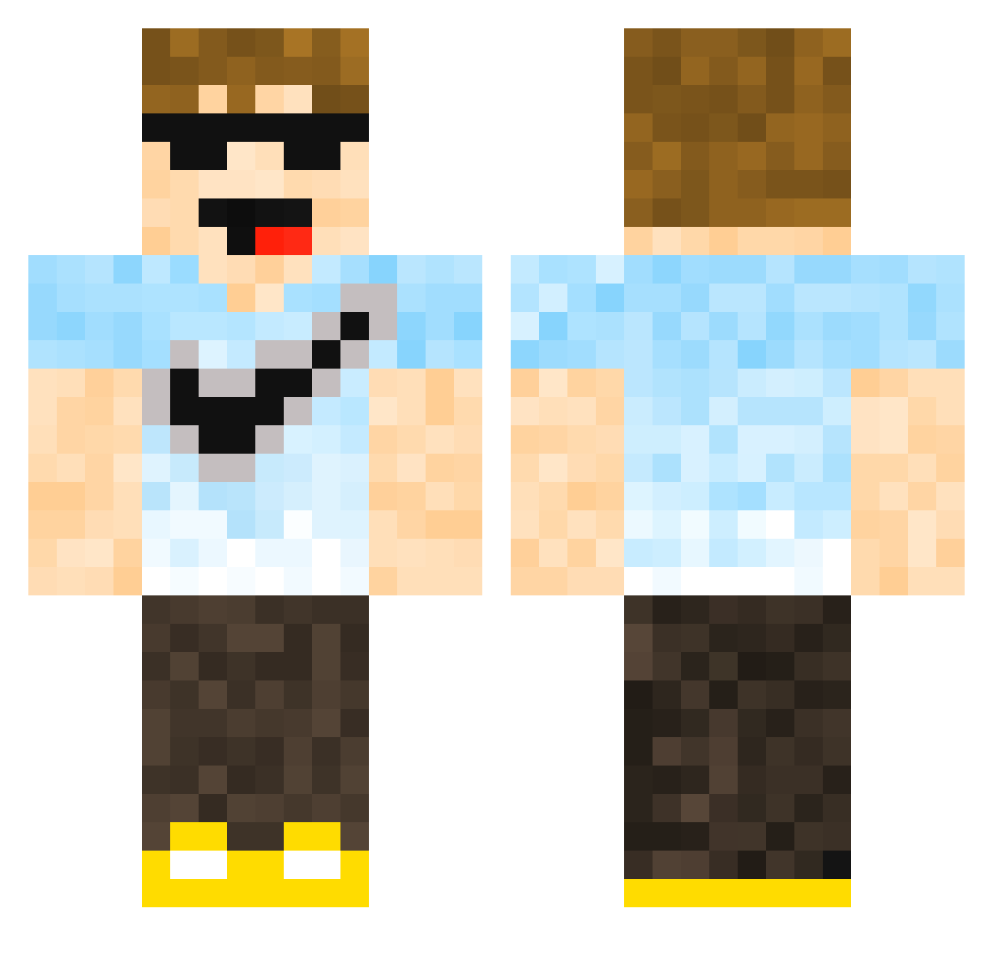 Samaroid Minecraft skin, front and back view