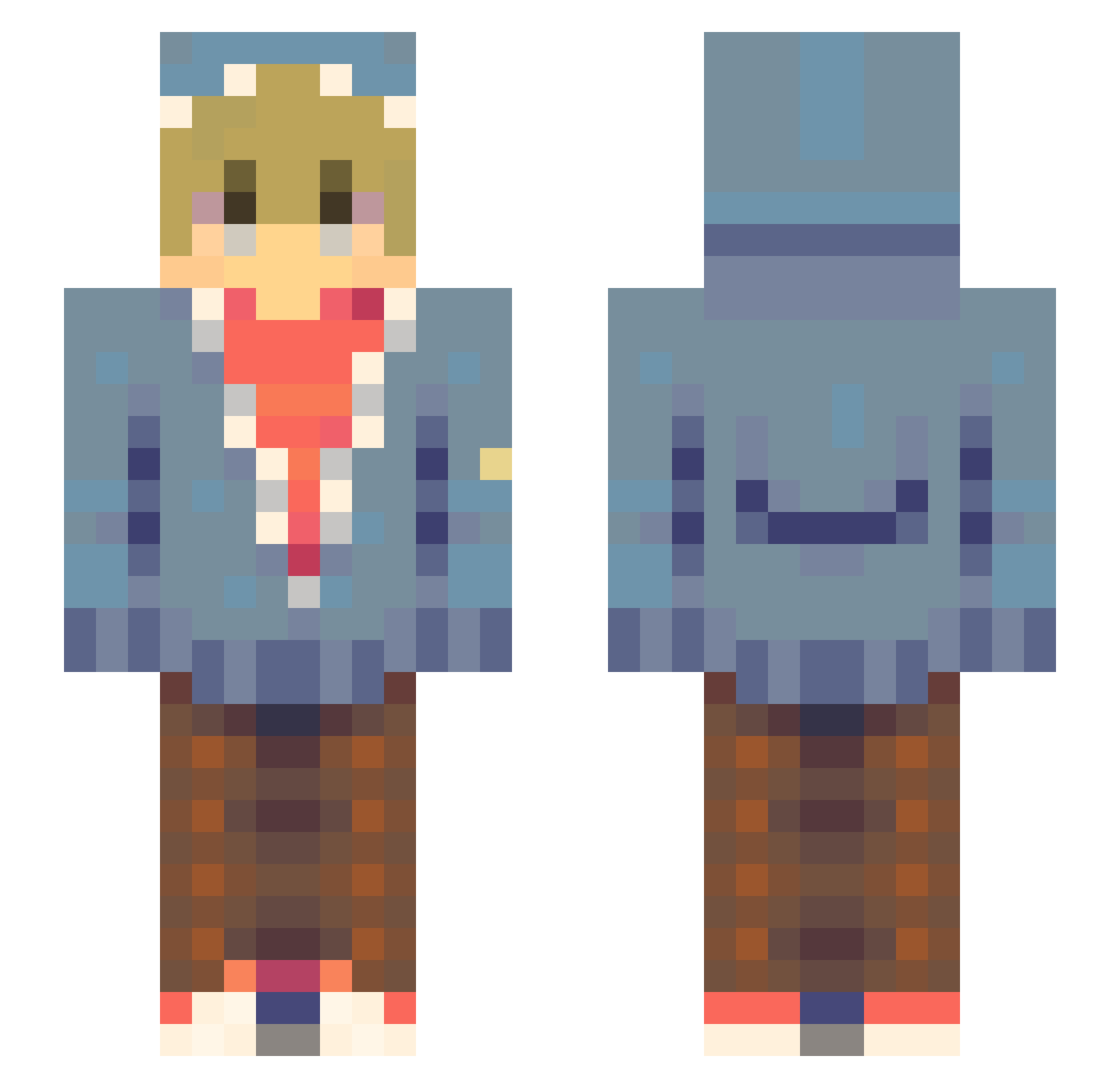 finntootsalot Minecraft skin, front and back view