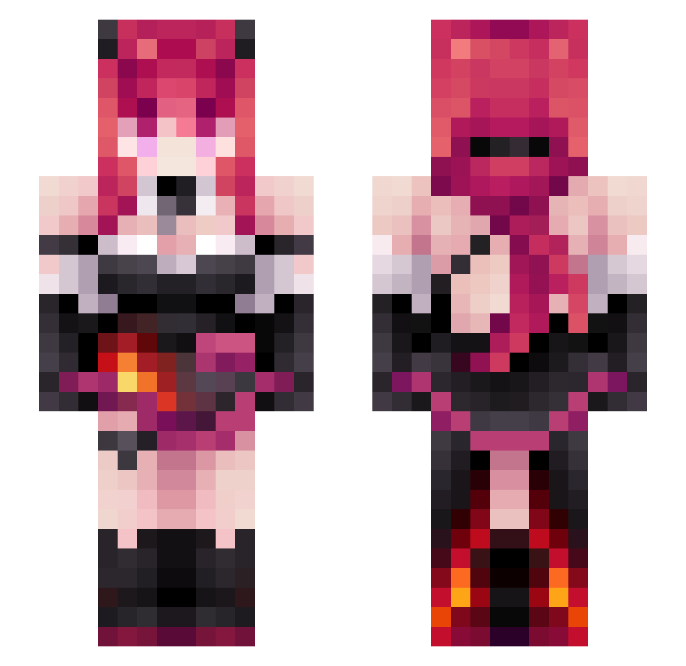 Arccent_K Minecraft skin, front and back view