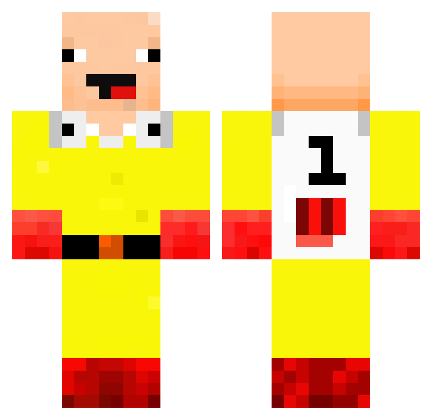 messilla Minecraft skin, front and back view