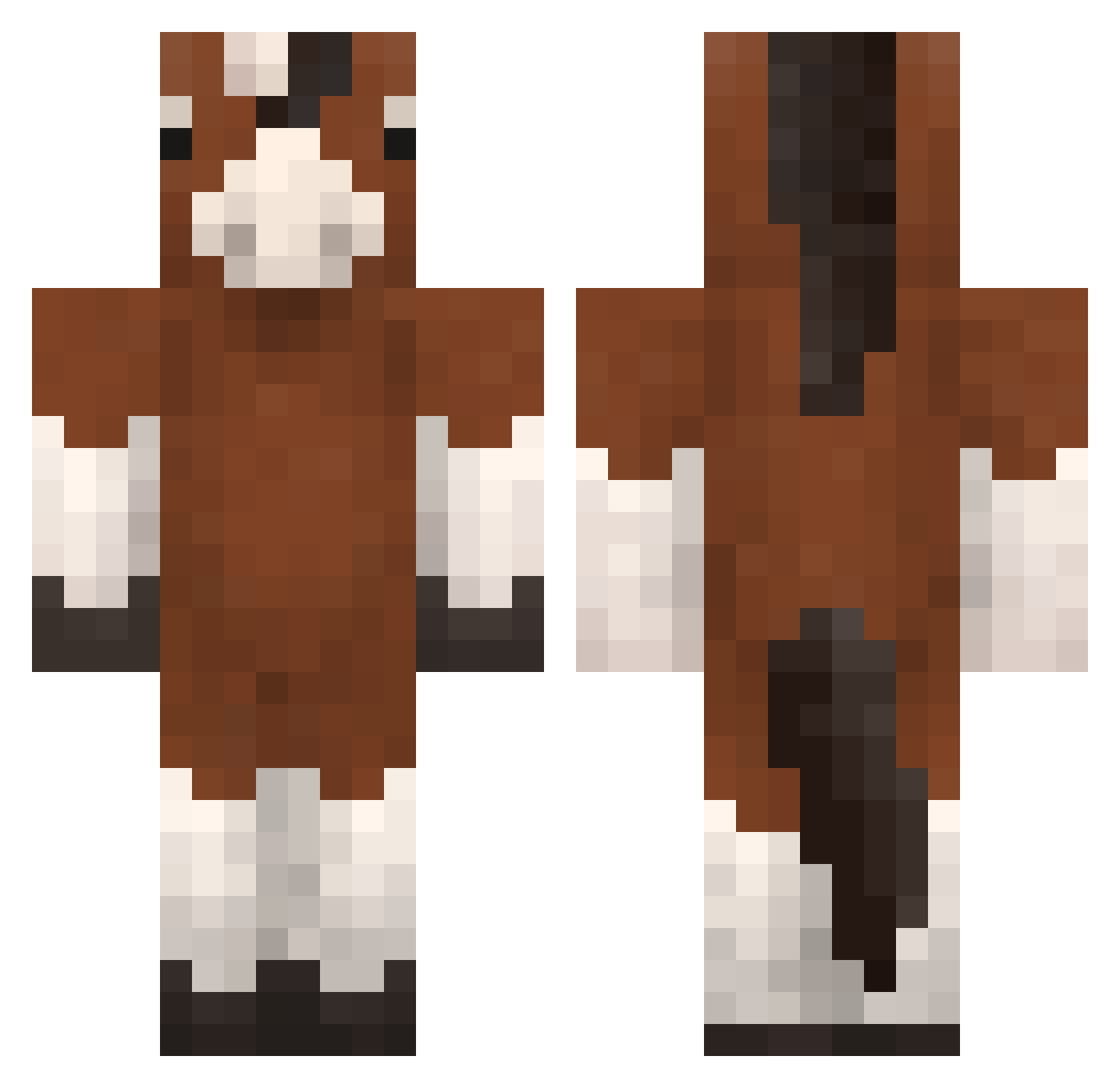 VirtueOfHumility Minecraft skin, front and back view
