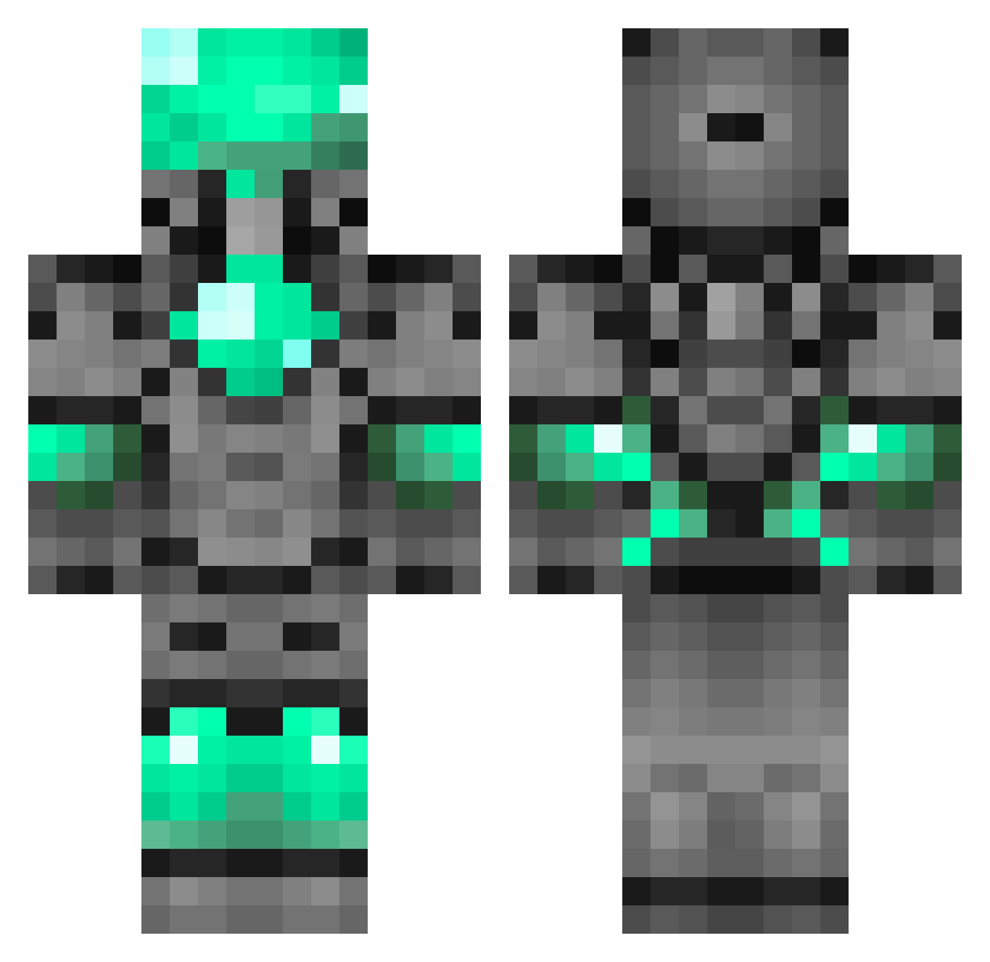 Ertyyy Minecraft skin, front and back view