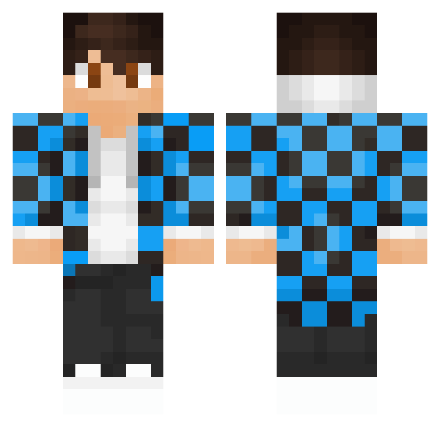 Vholtzz Minecraft skin, front and back view