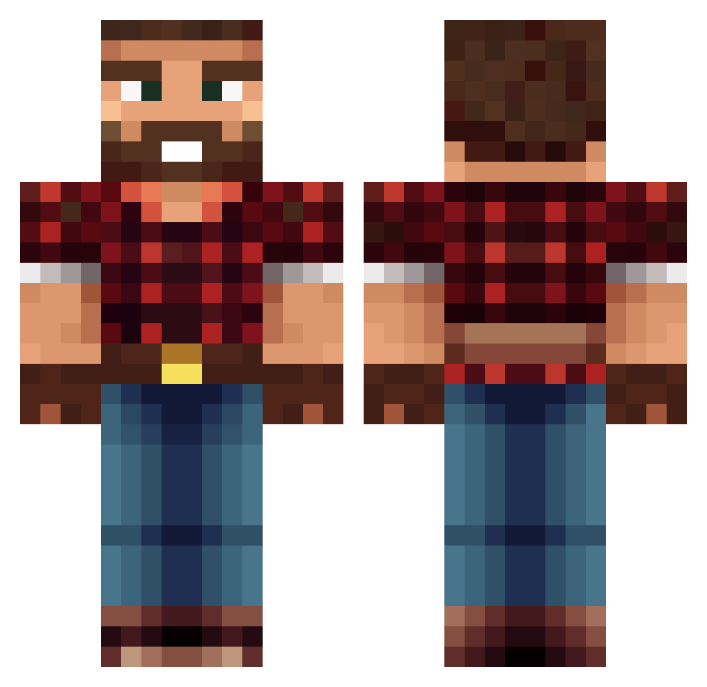 LUMBERMAN Minecraft skin, front and back view