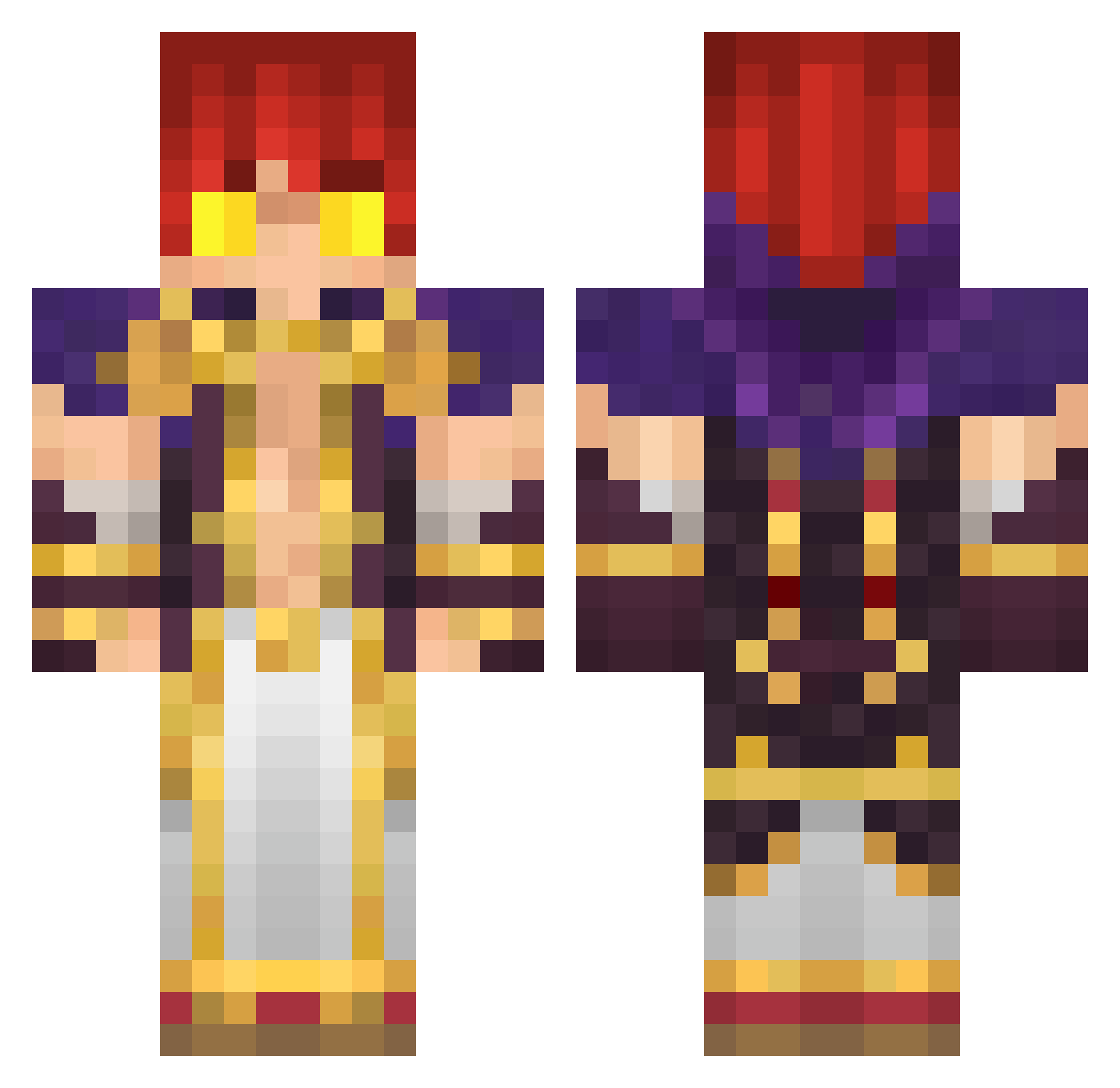 Falkenhoehle Minecraft skin, front and back view
