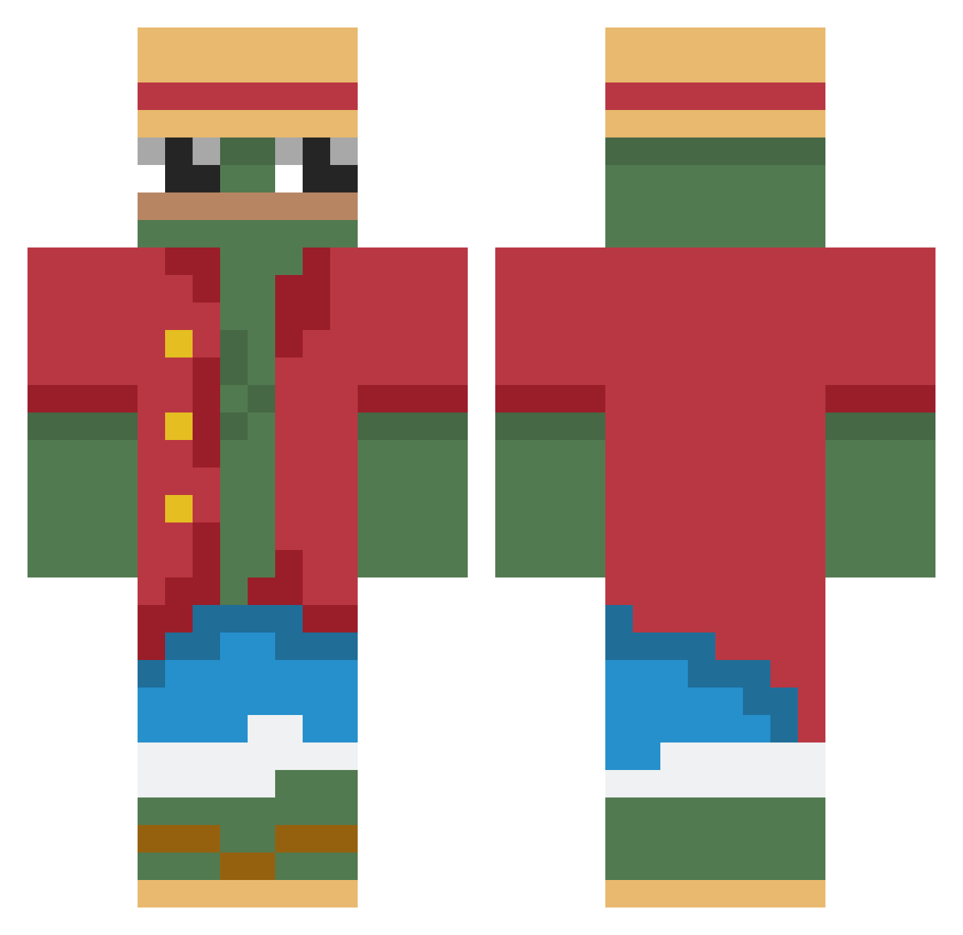 SiberiaDanik Minecraft skin, front and back view