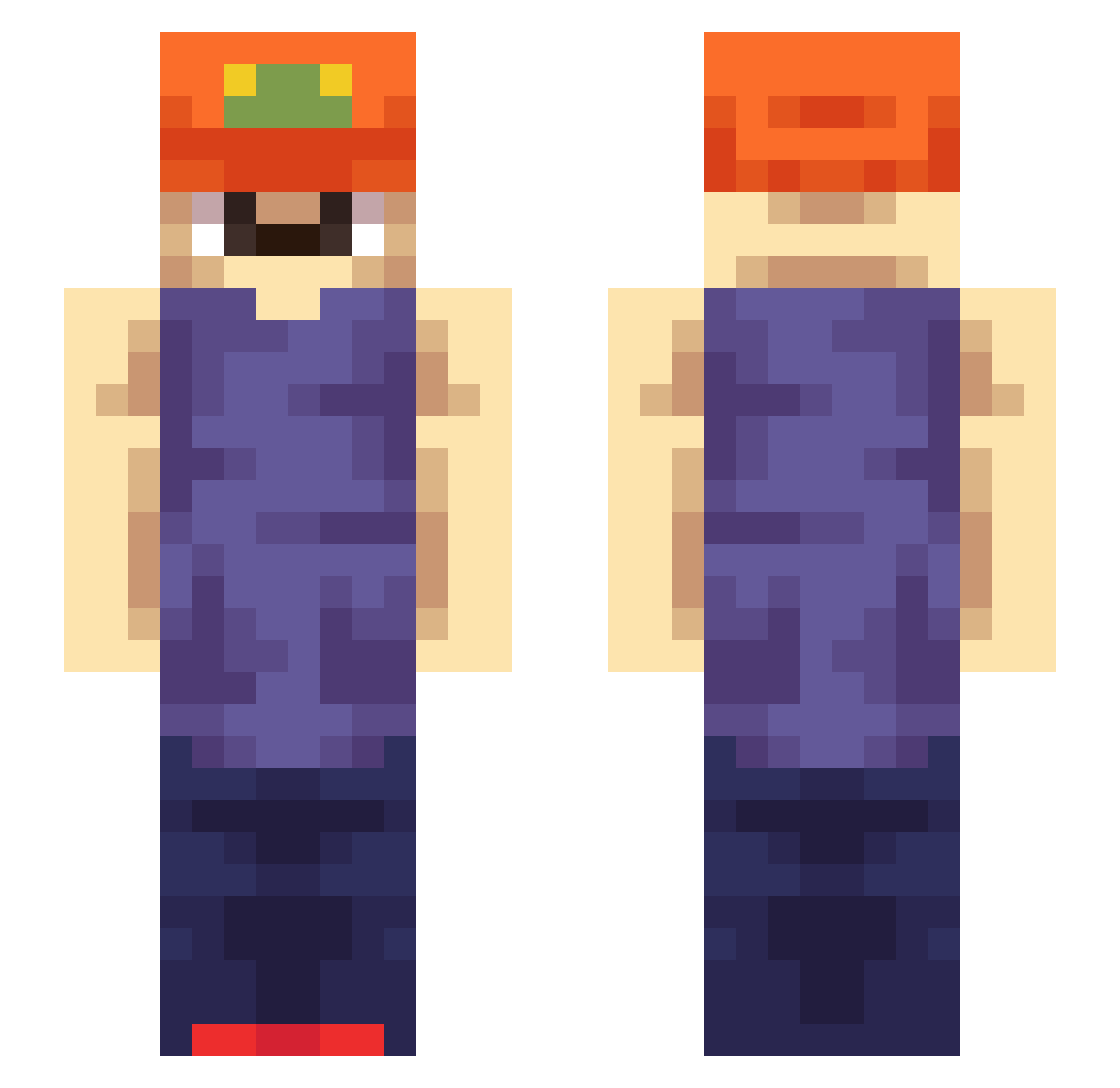 Rartiseri Minecraft skin, front and back view