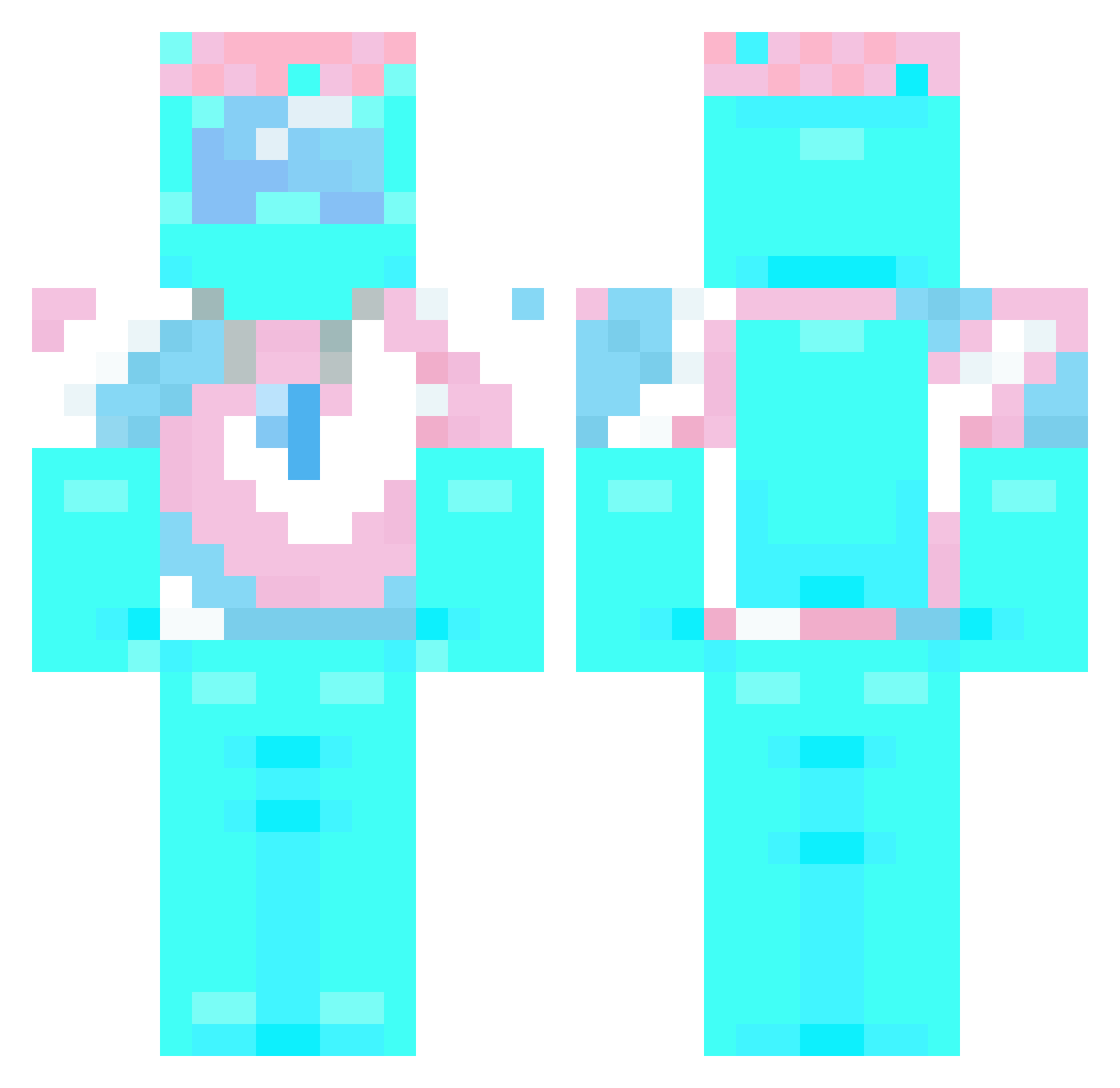 migiboo Minecraft skin, front and back view