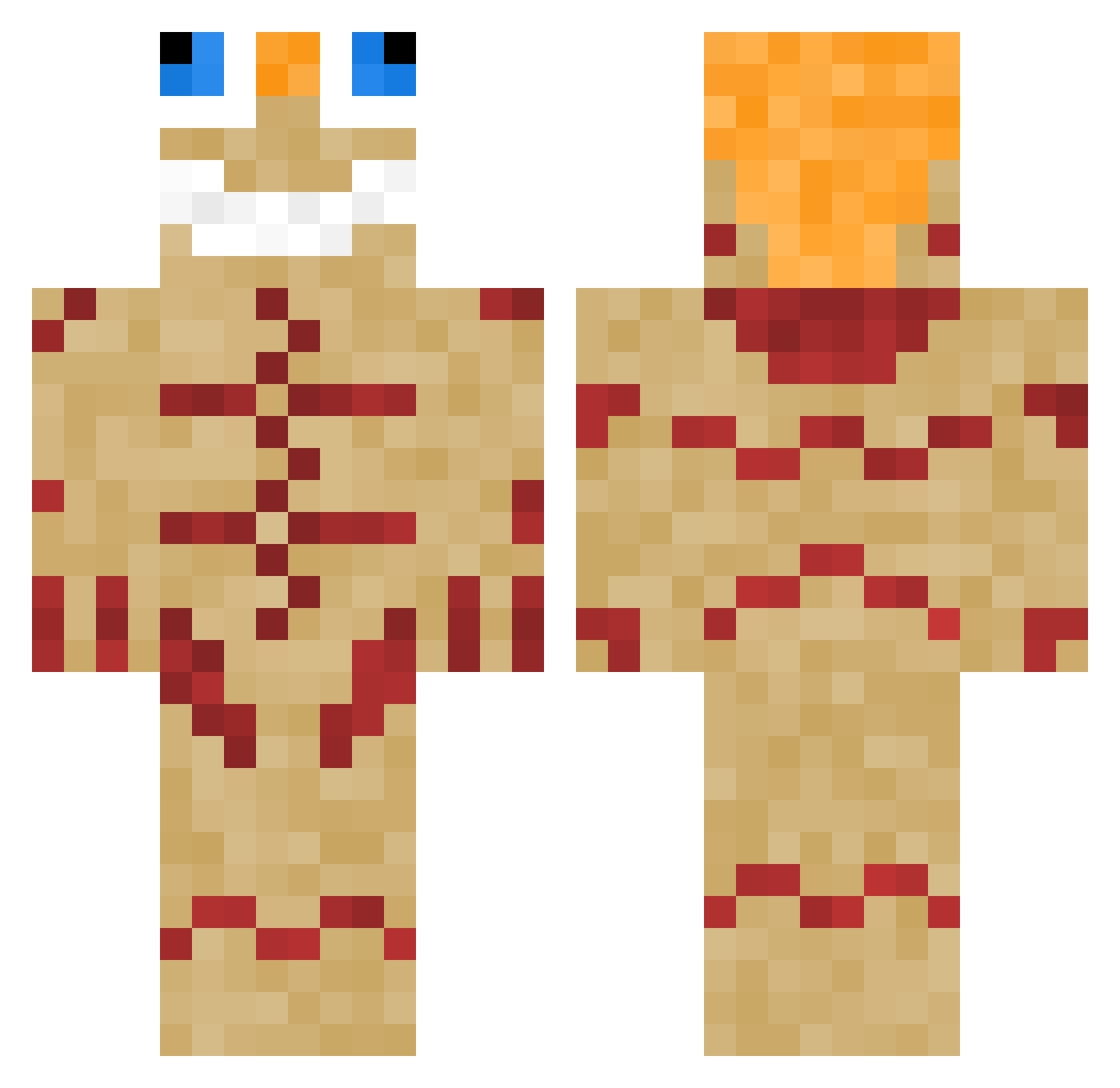 MineveR_ Minecraft skin, front and back view