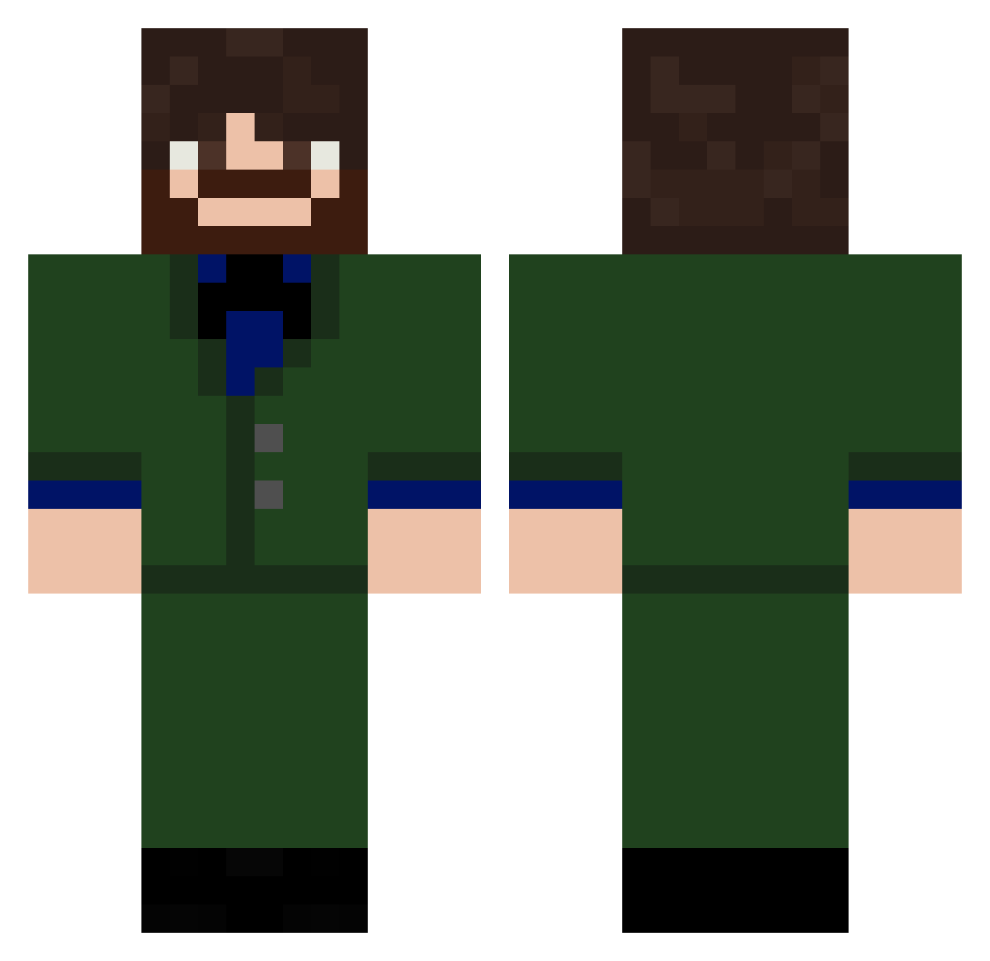 XanderLander99 Minecraft skin, front and back view