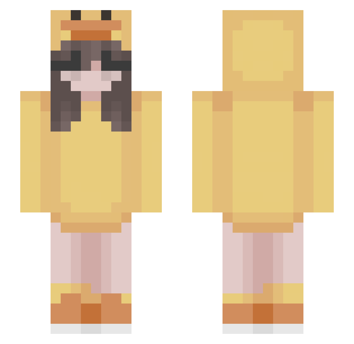 VoiderAspect Minecraft skin, front and back view