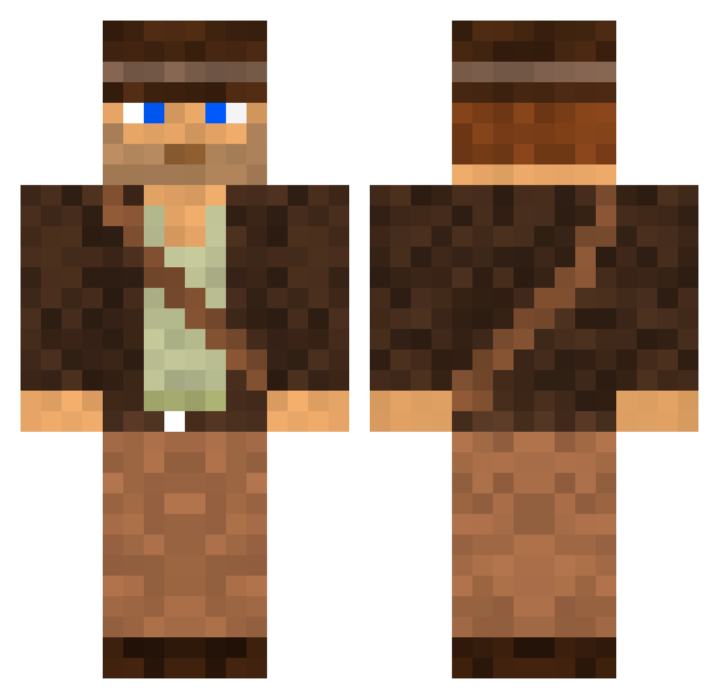 Ve0h Minecraft skin, front and back view
