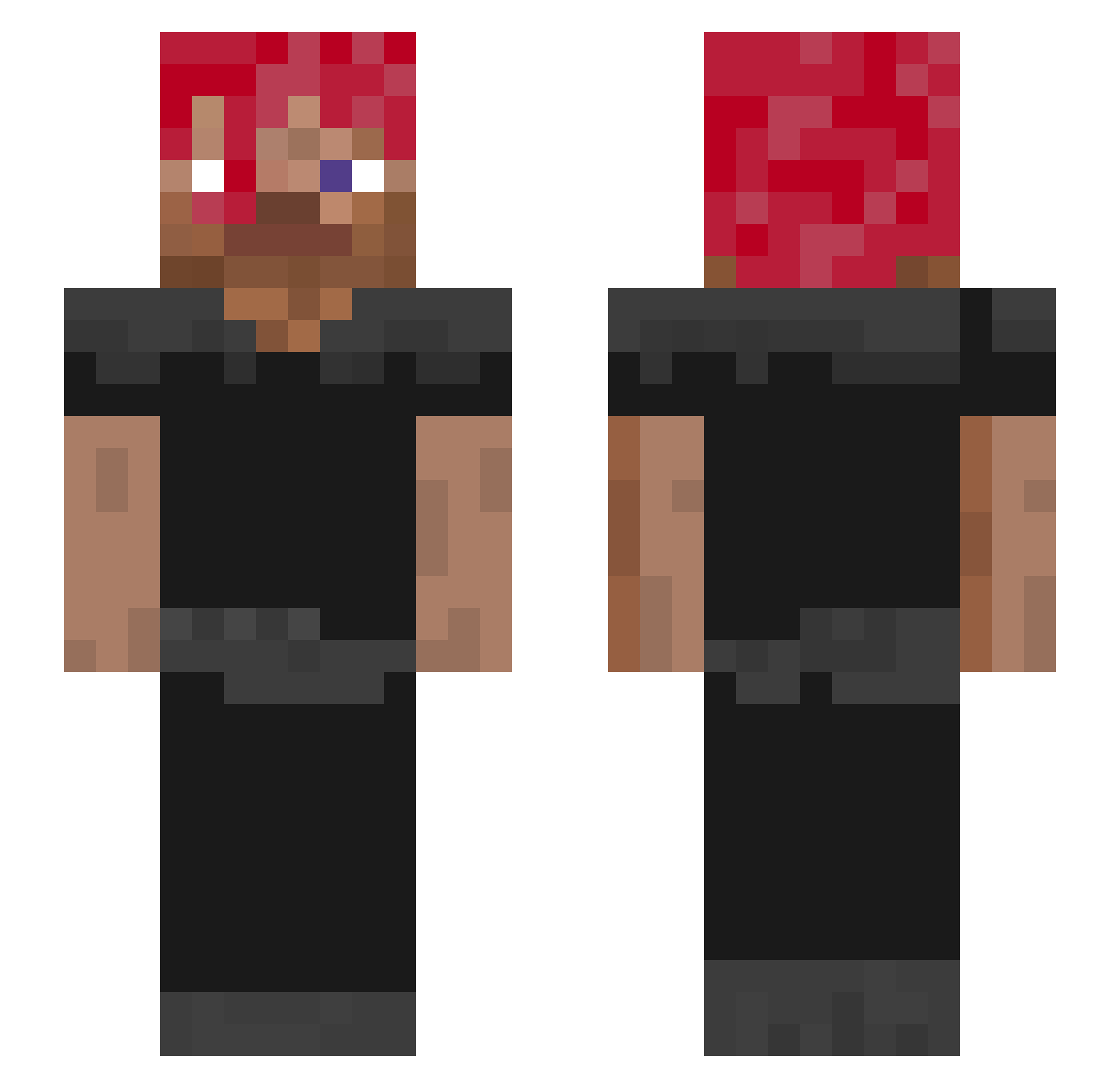 WandWreckerF Minecraft skin, front and back view