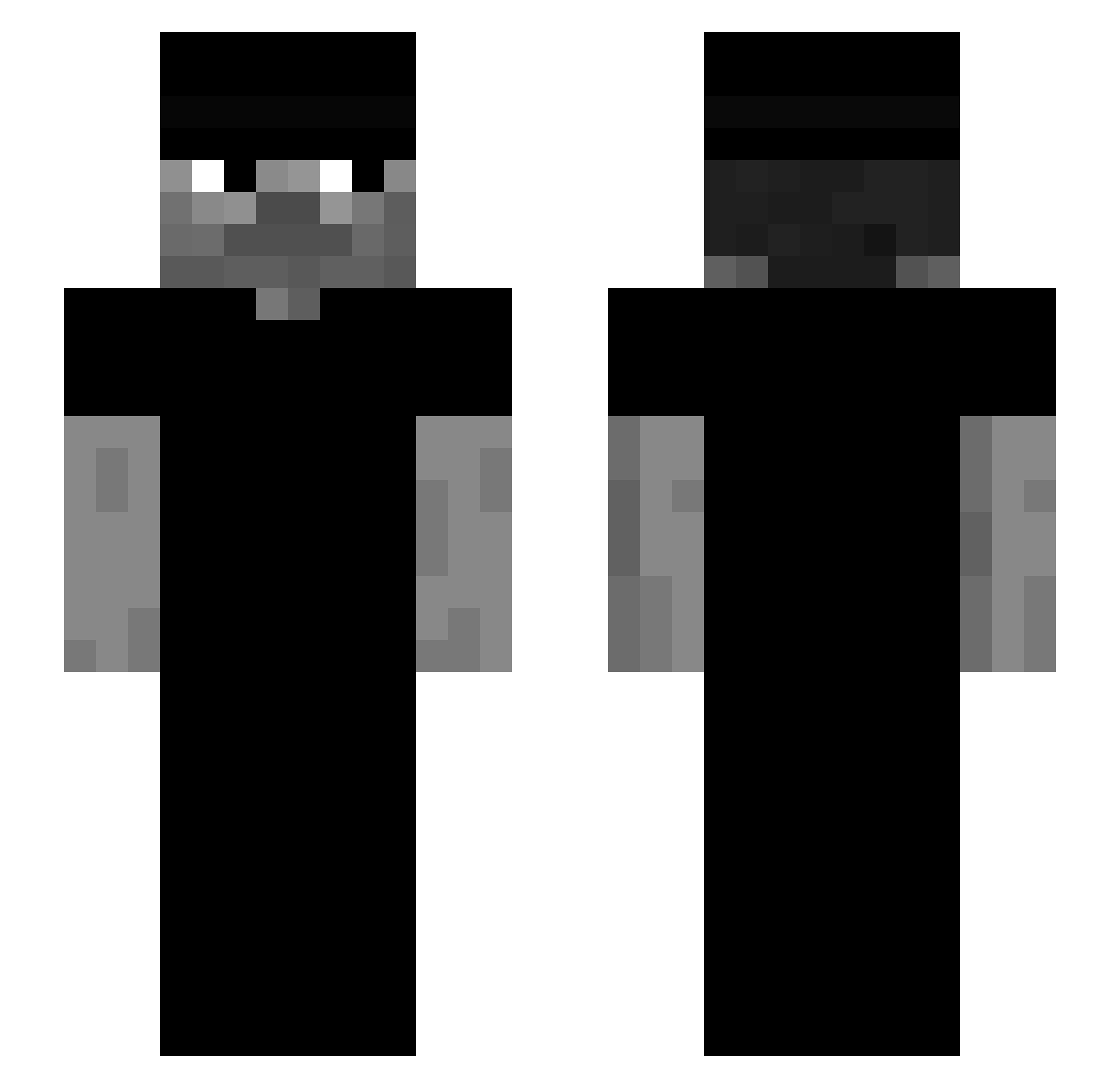 xISheesh Minecraft skin, front and back view