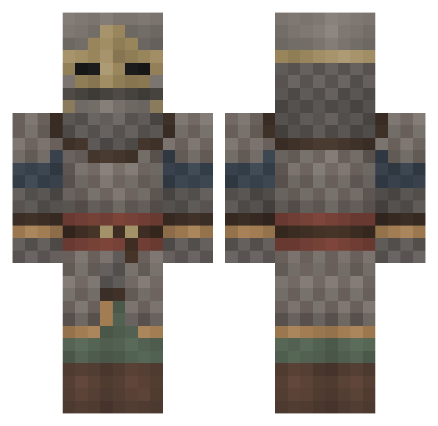 kimkimlovegatoz Minecraft skin, front and back view