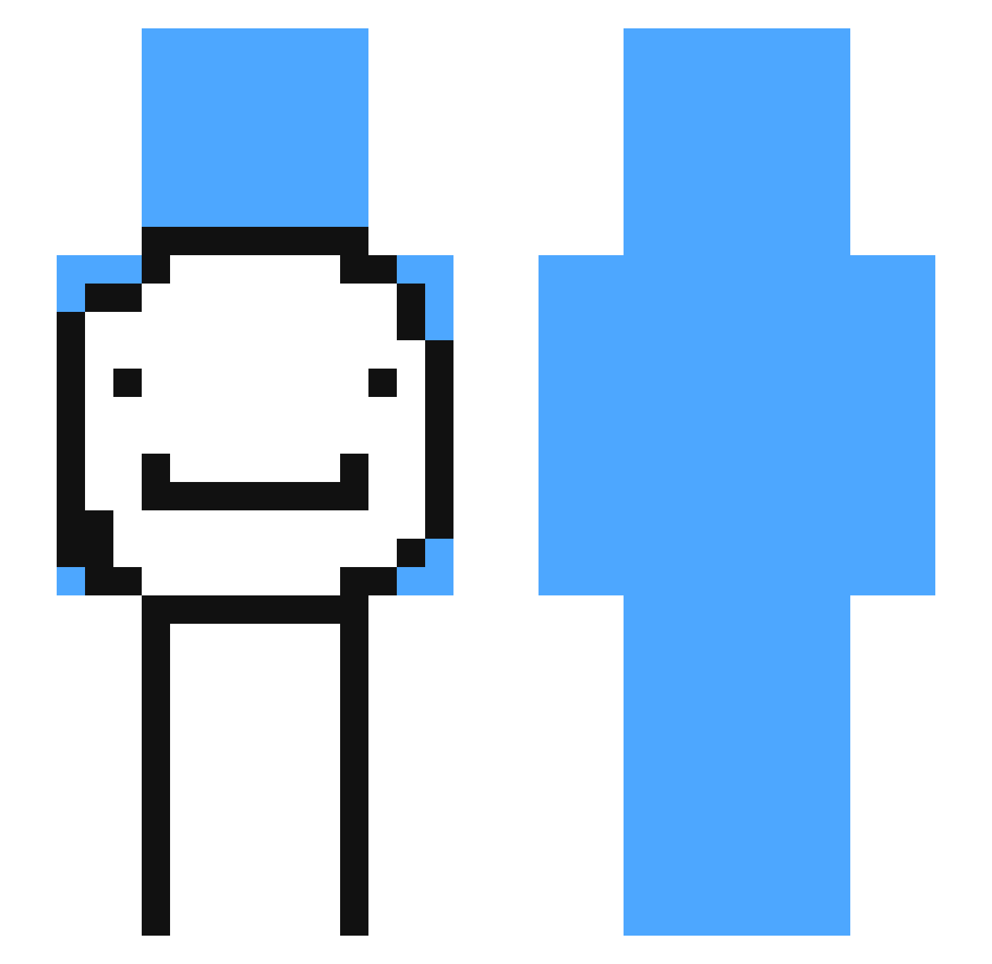Warden3007 Minecraft skin, front and back view