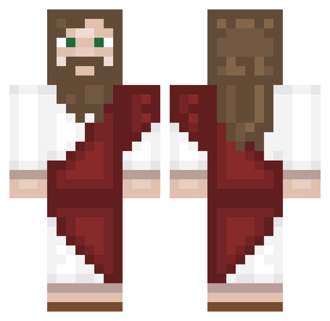 BisutoYT Minecraft skin, front and back view