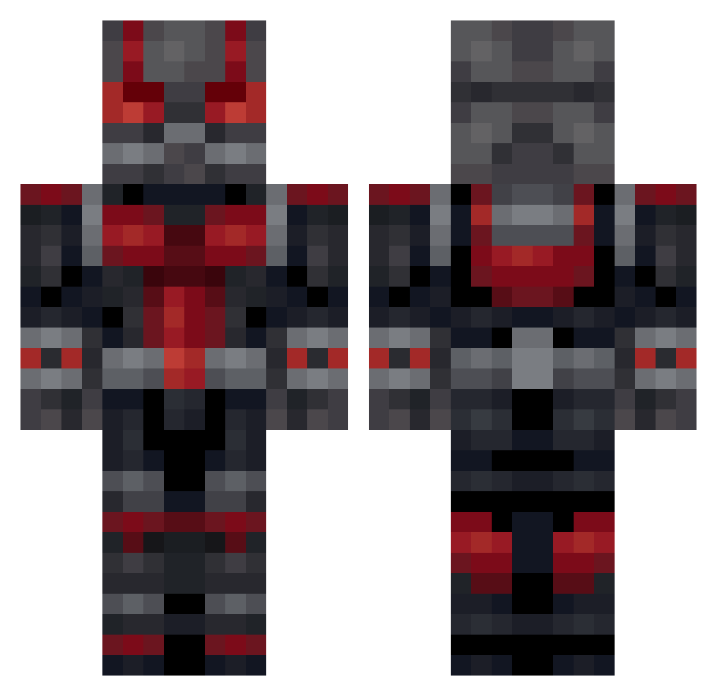 Cherried Minecraft skin, front and back view