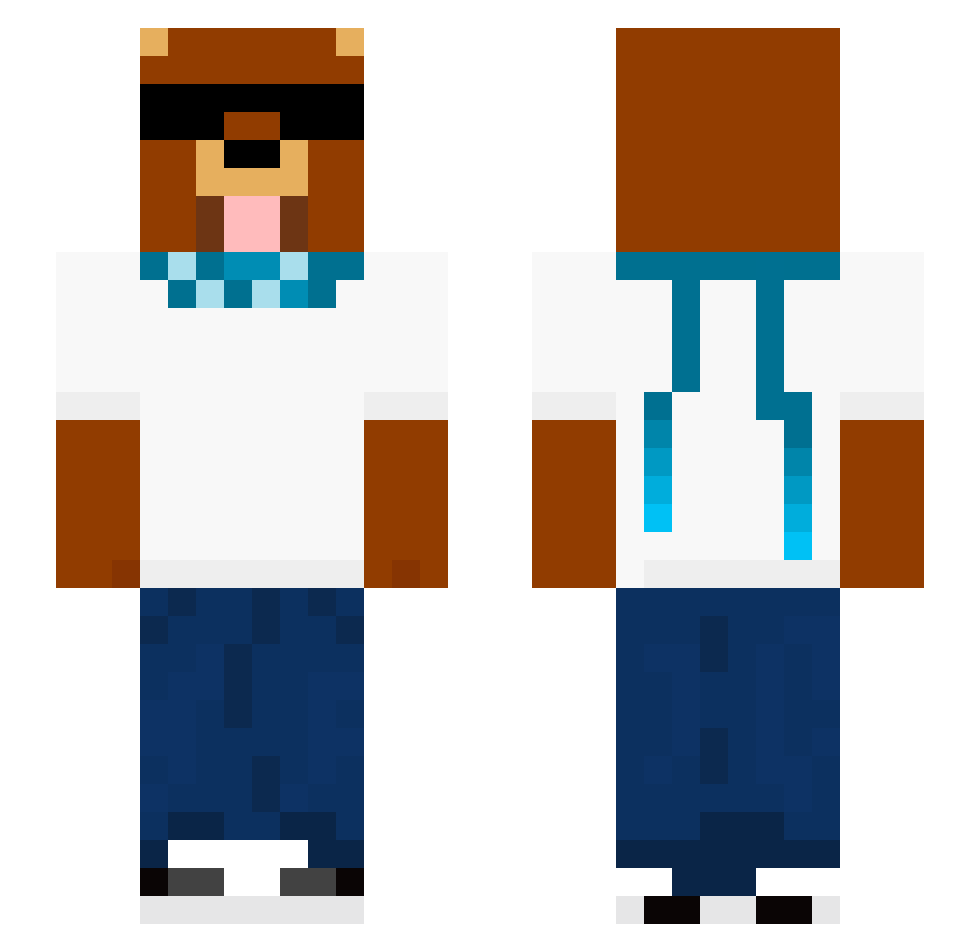 toorll Minecraft skin, front and back view