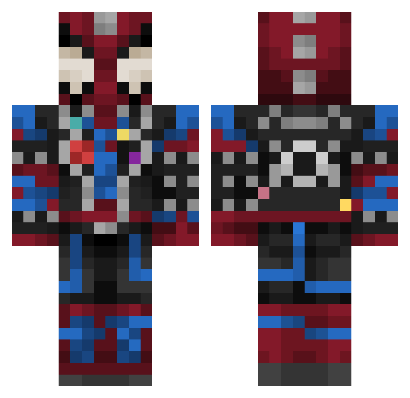 Chloverfield Minecraft skin, front and back view