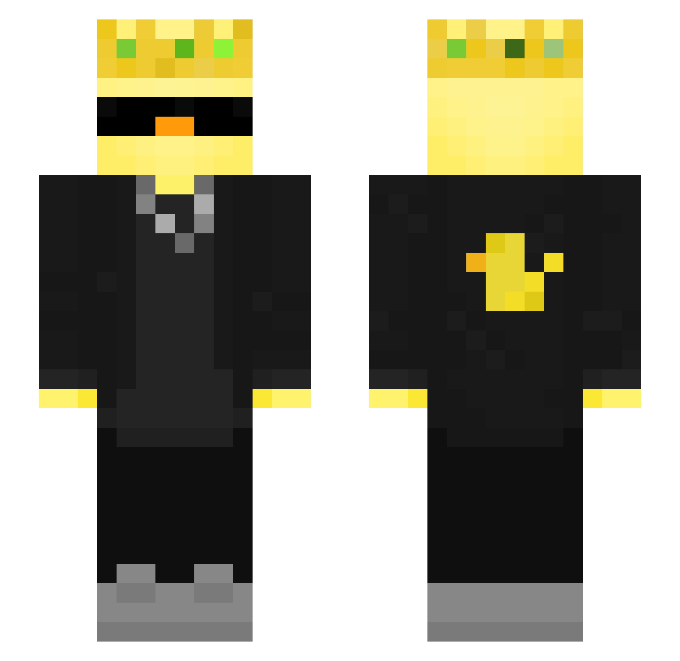 Quav1on1 Minecraft skin, front and back view