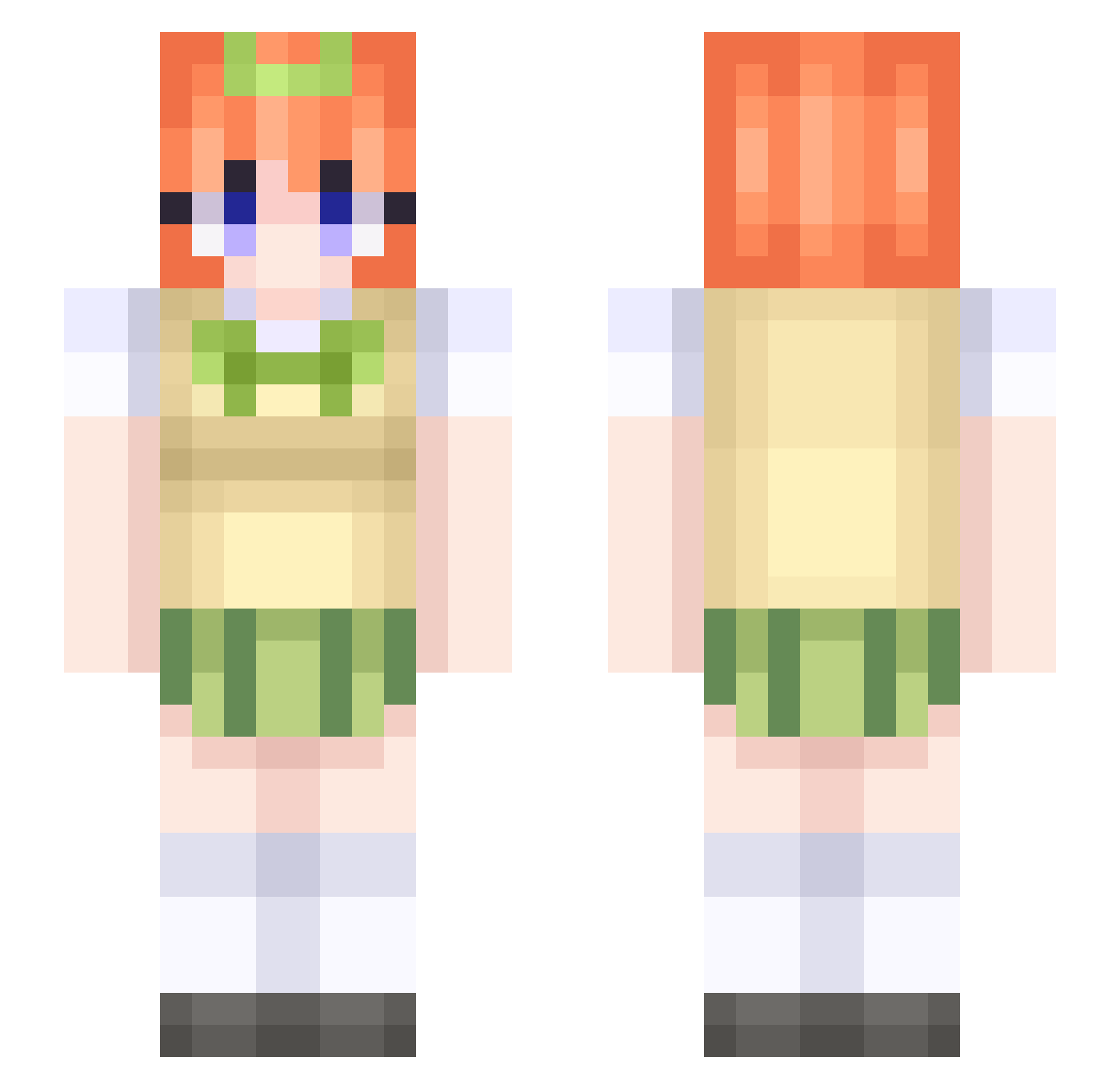 KrisZelciuS Minecraft skin, front and back view
