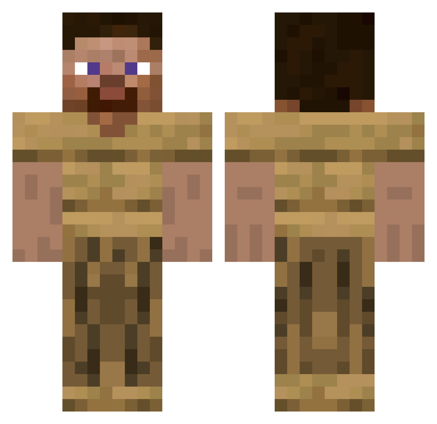 Merep Minecraft skin, front and back view