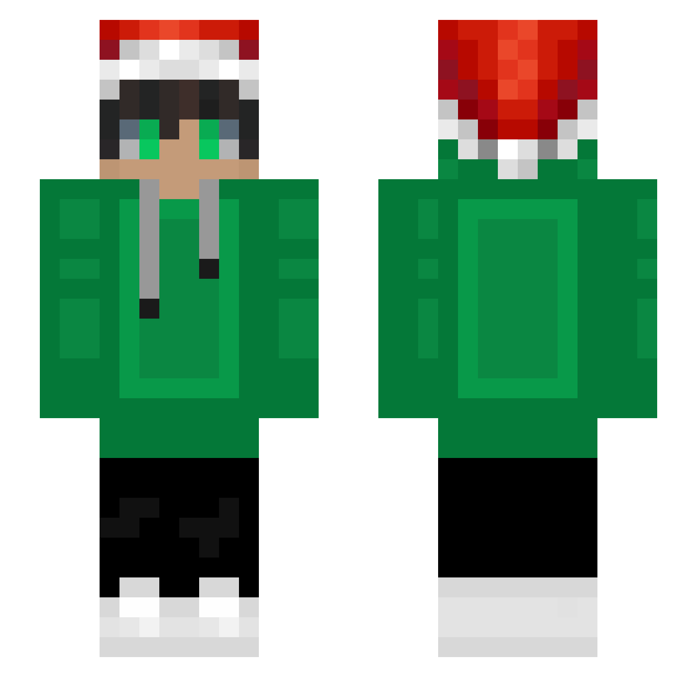 OVENBAKEDHOG Minecraft skin, front and back view