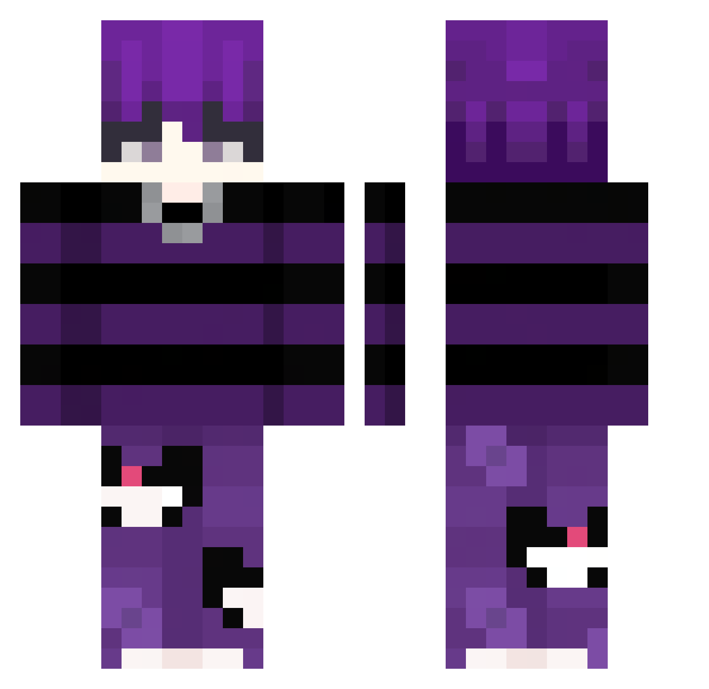 YAMIYOSASAKI Minecraft skin, front and back view