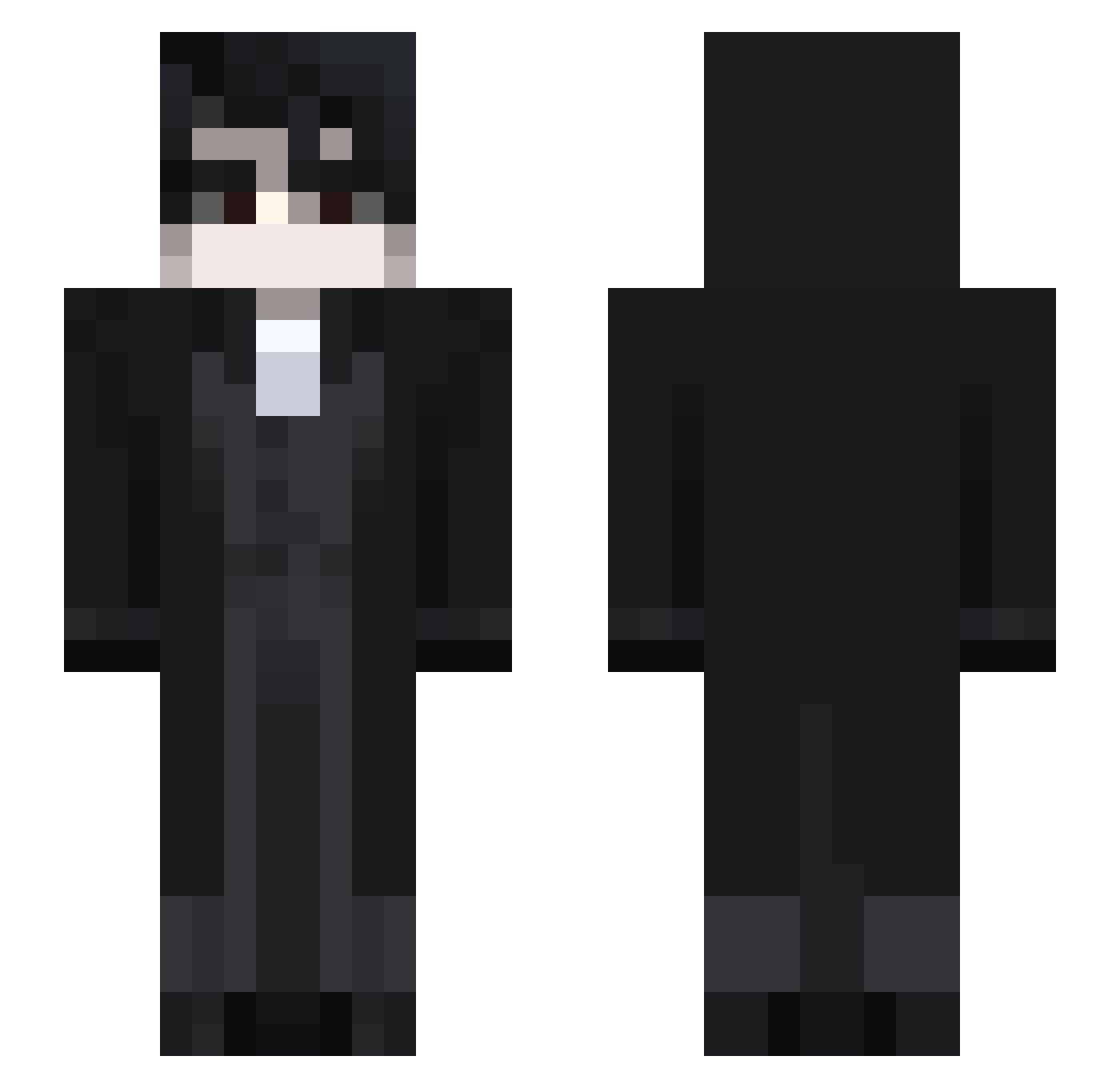 Dark1nfinity Minecraft skin, front and back view