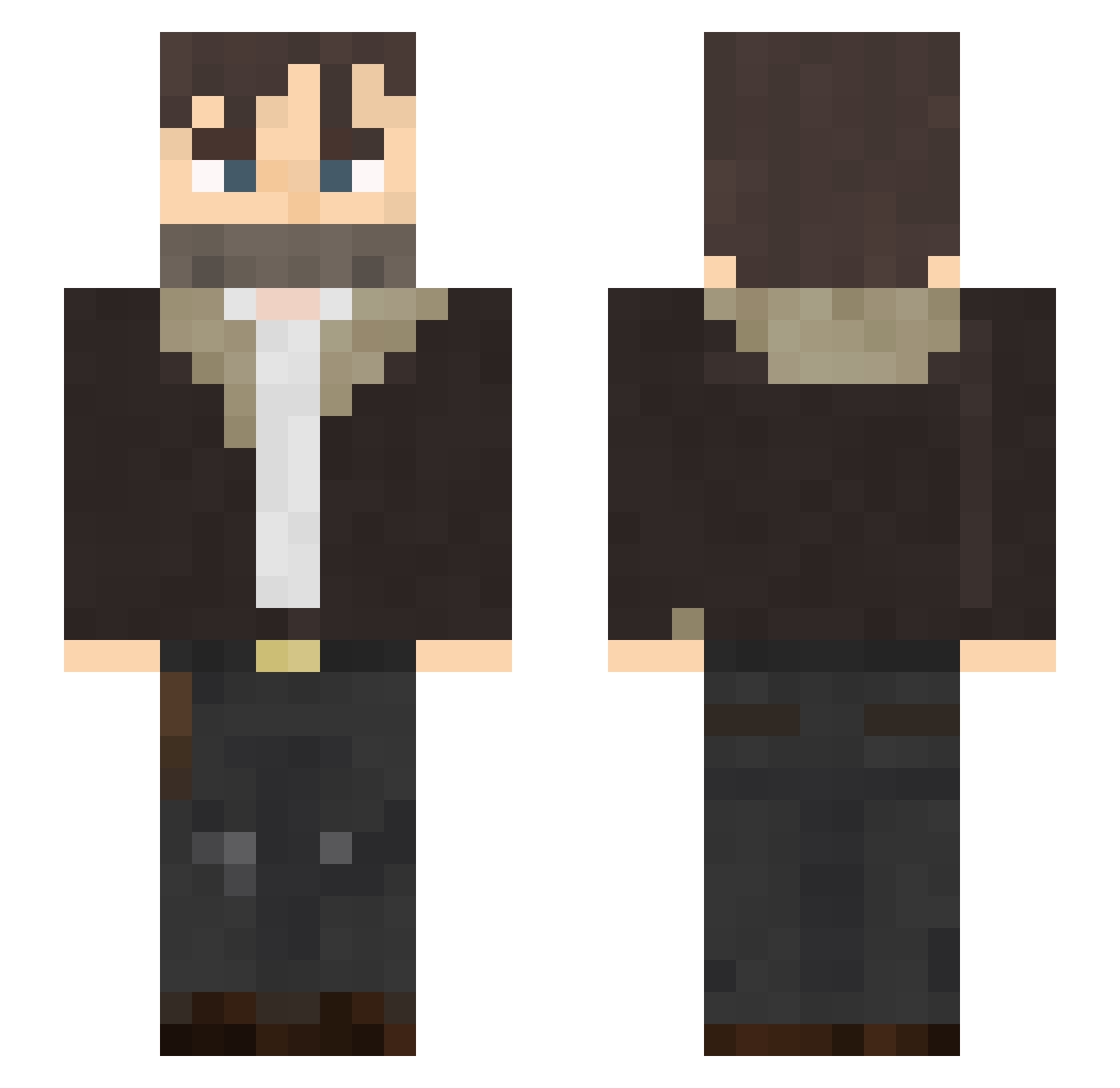 biths Minecraft skin, front and back view