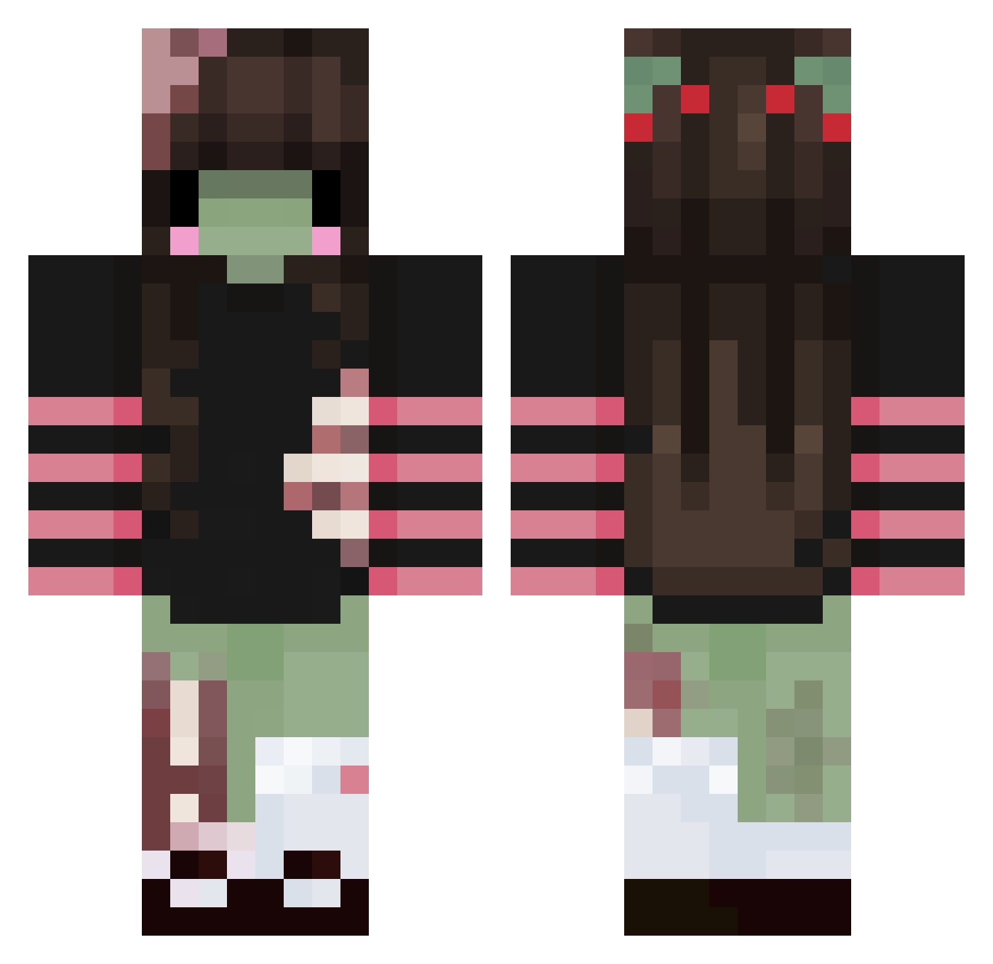 supermav55 Minecraft skin, front and back view