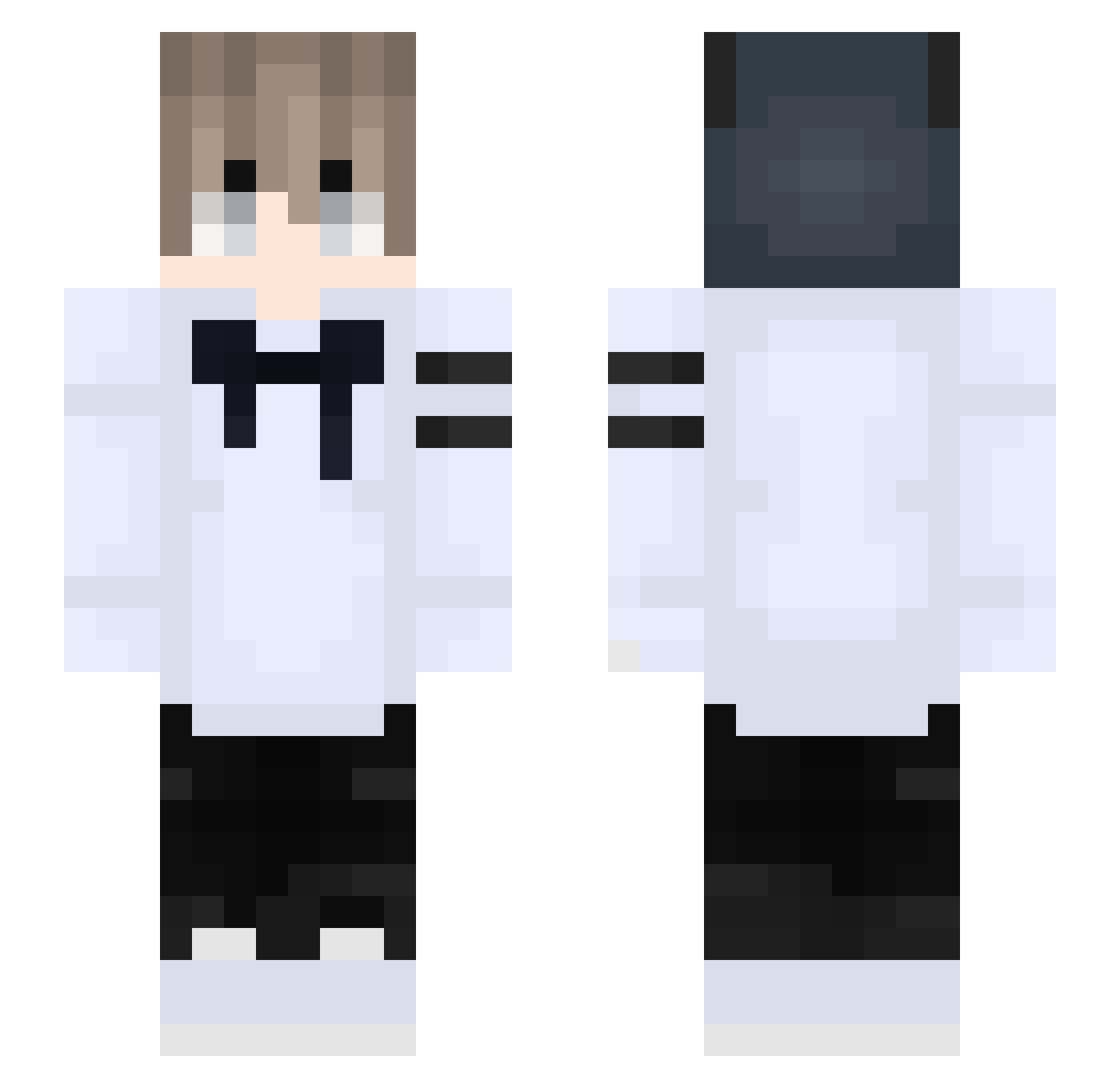 Zxx1n Minecraft skin, front and back view