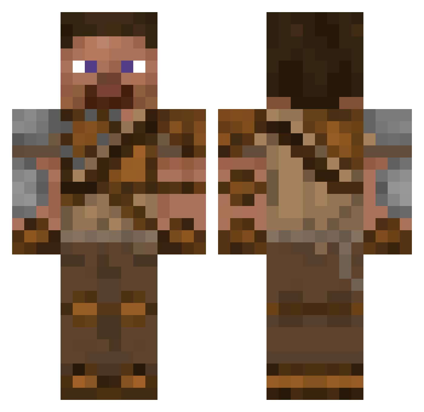 Zamalekka Minecraft skin, front and back view