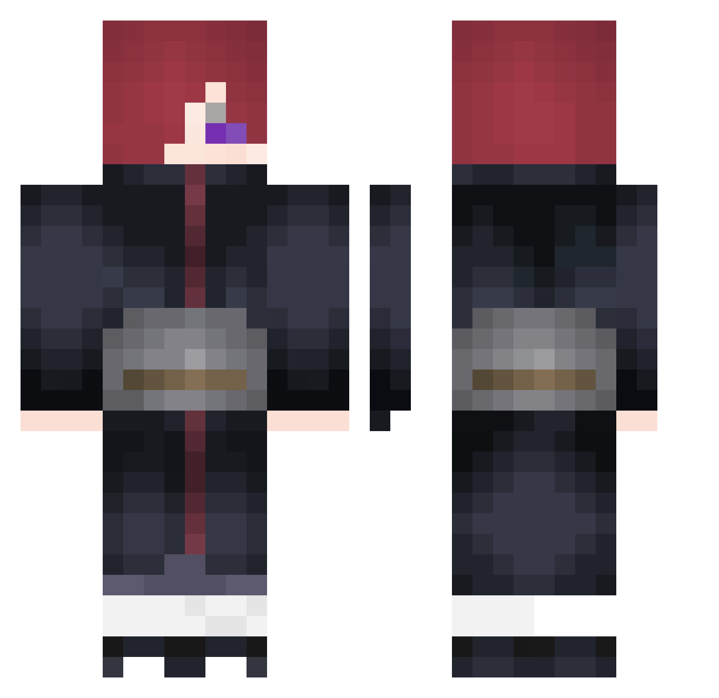 Akaiar Minecraft skin, front and back view