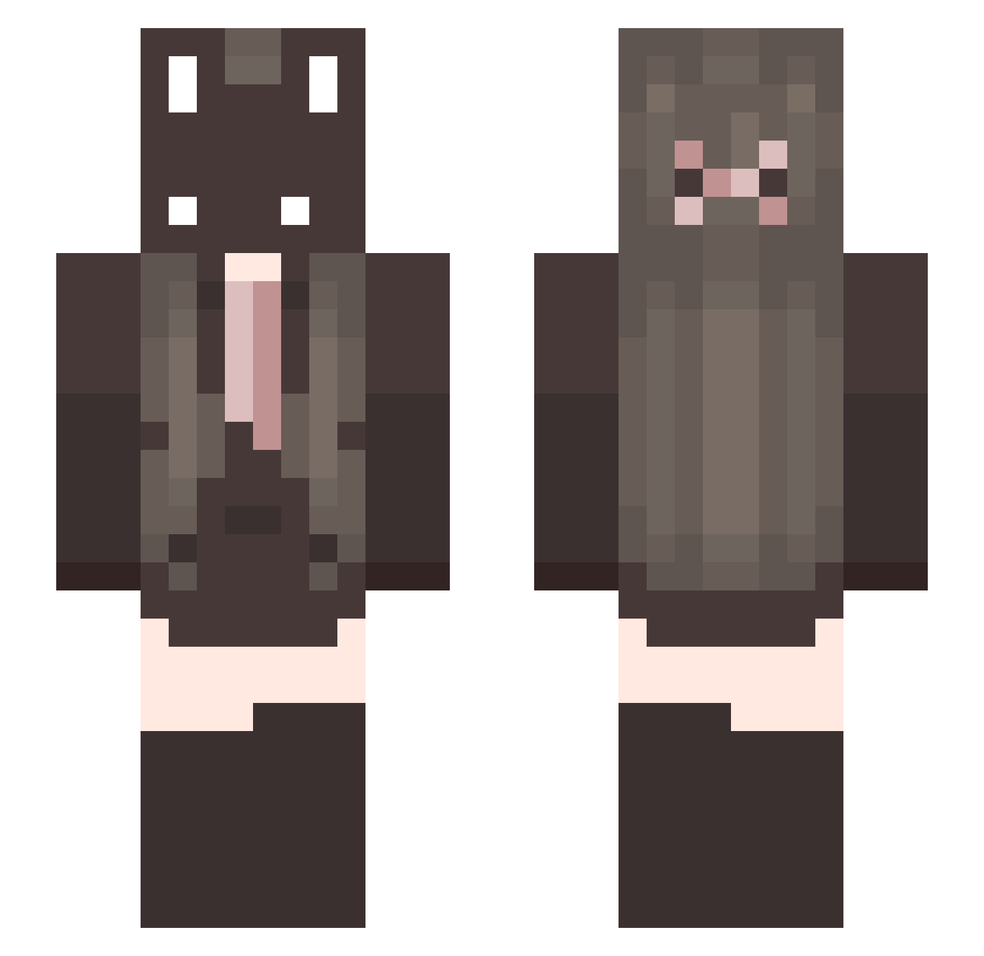 beaver3377 Minecraft skin, front and back view