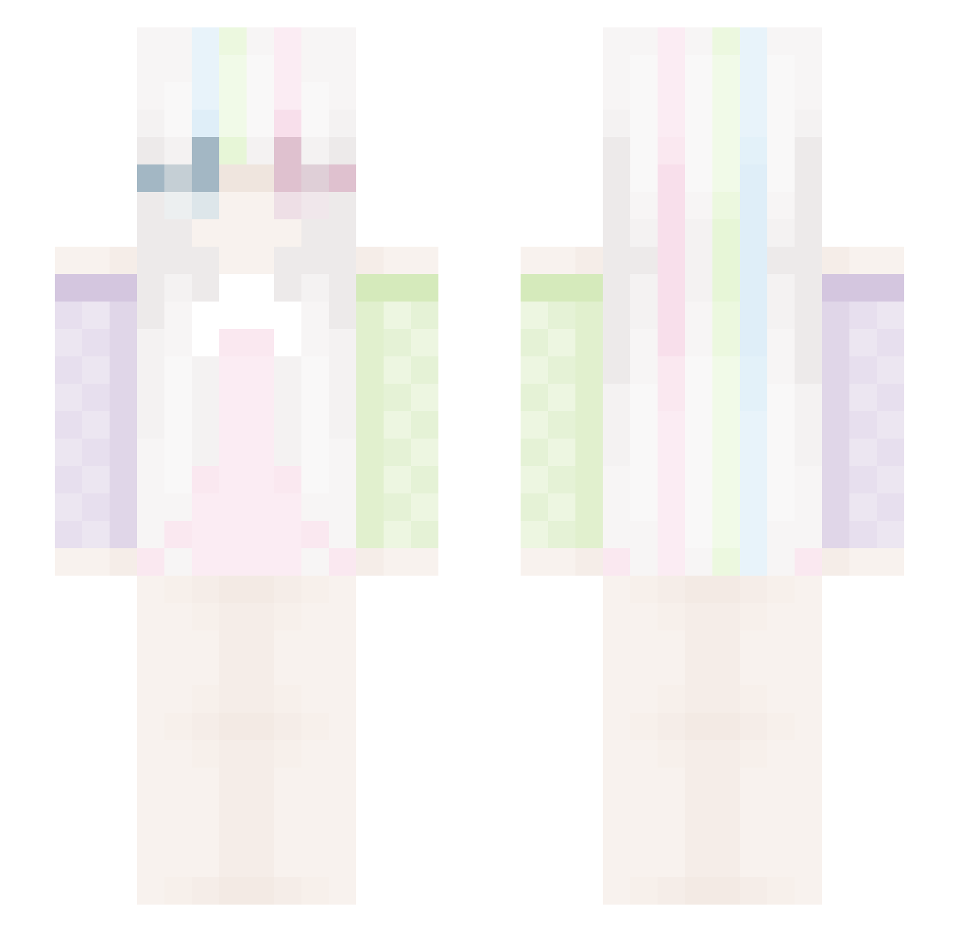 uwuci Minecraft skin, front and back view