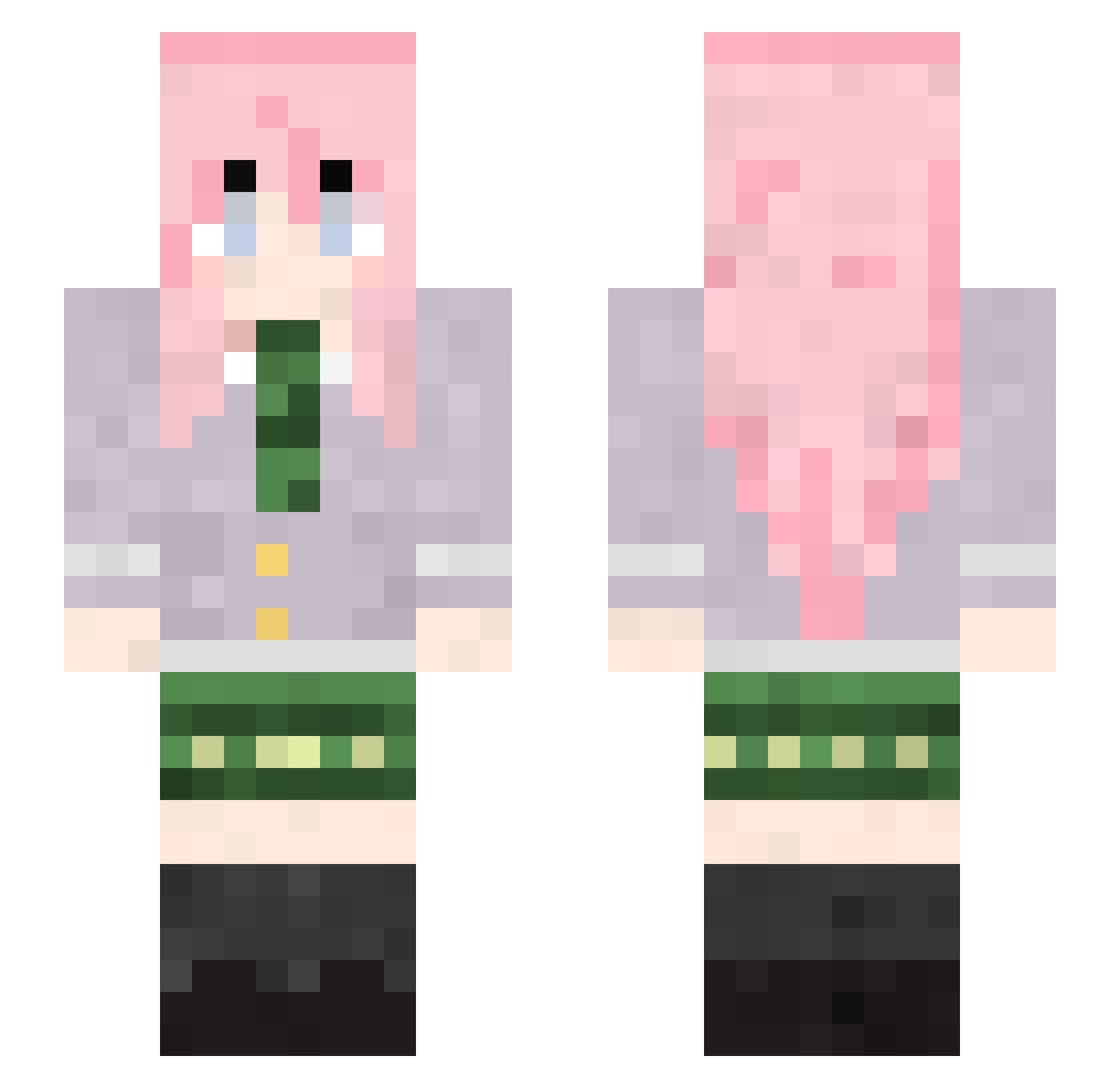 Anon23333 Minecraft skin, front and back view
